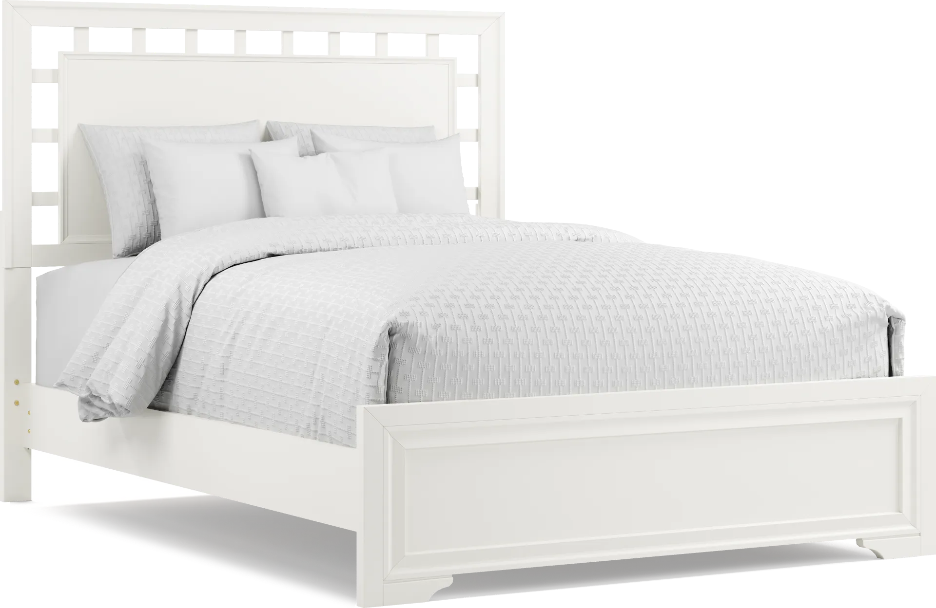 Belcourt White 3 Pc Queen Lattice Bed - Image 2