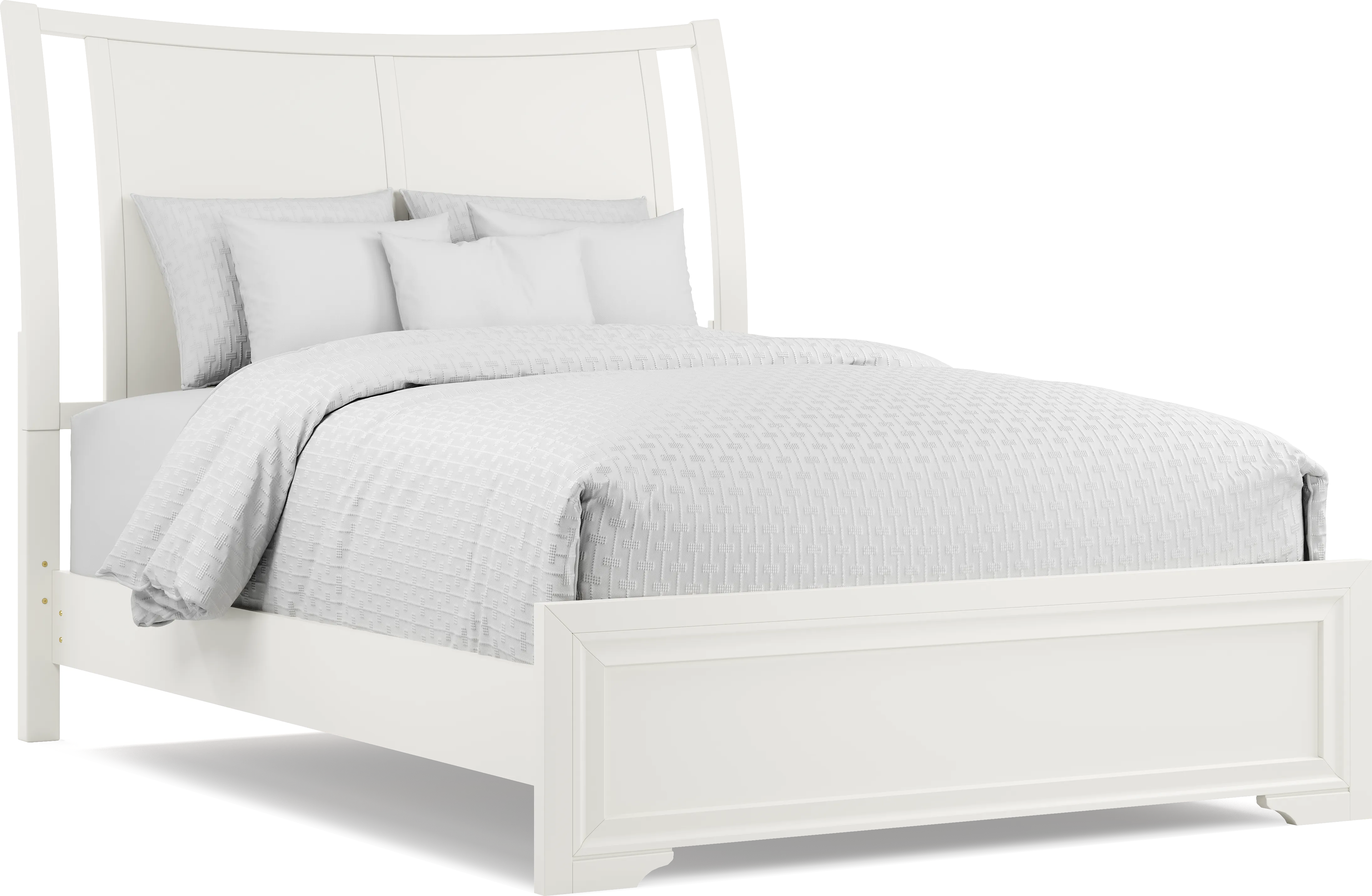 Belcourt White 3 Pc Queen Curved Sleigh Bed - Thumbnail - Image 1