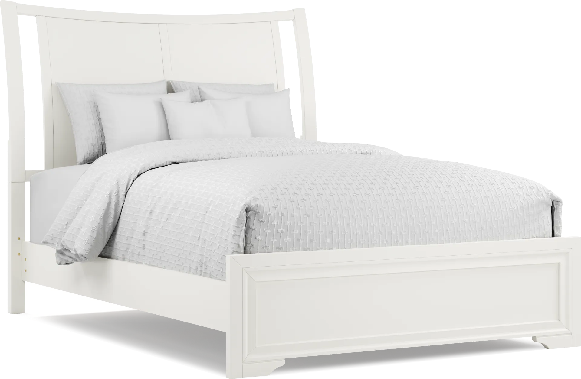 Belcourt White 3 Pc Queen Curved Sleigh Bed - Image 1