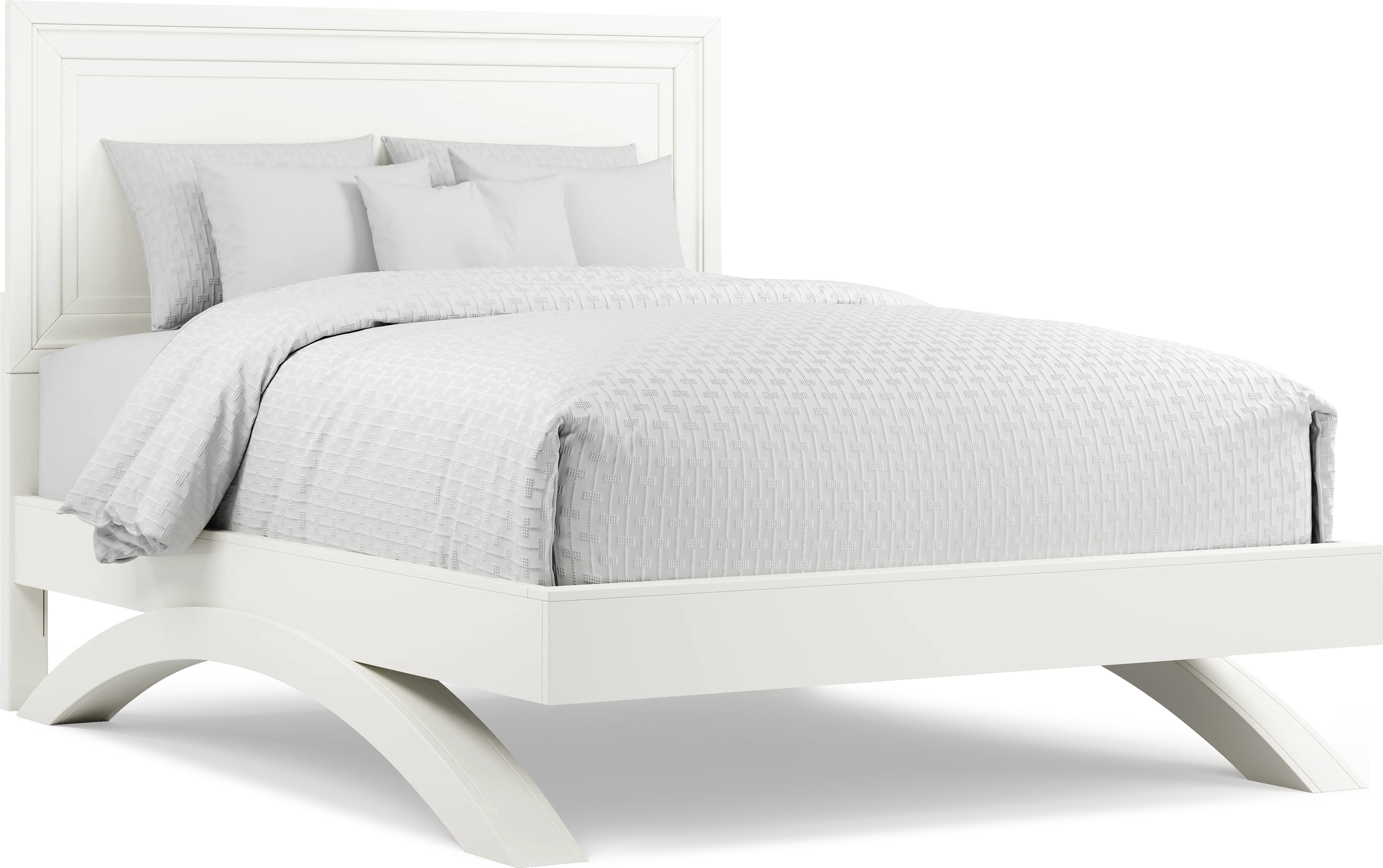 Belcourt White 5 Pc Queen Panel Arch Bedroom - Thumbnail - Image 2