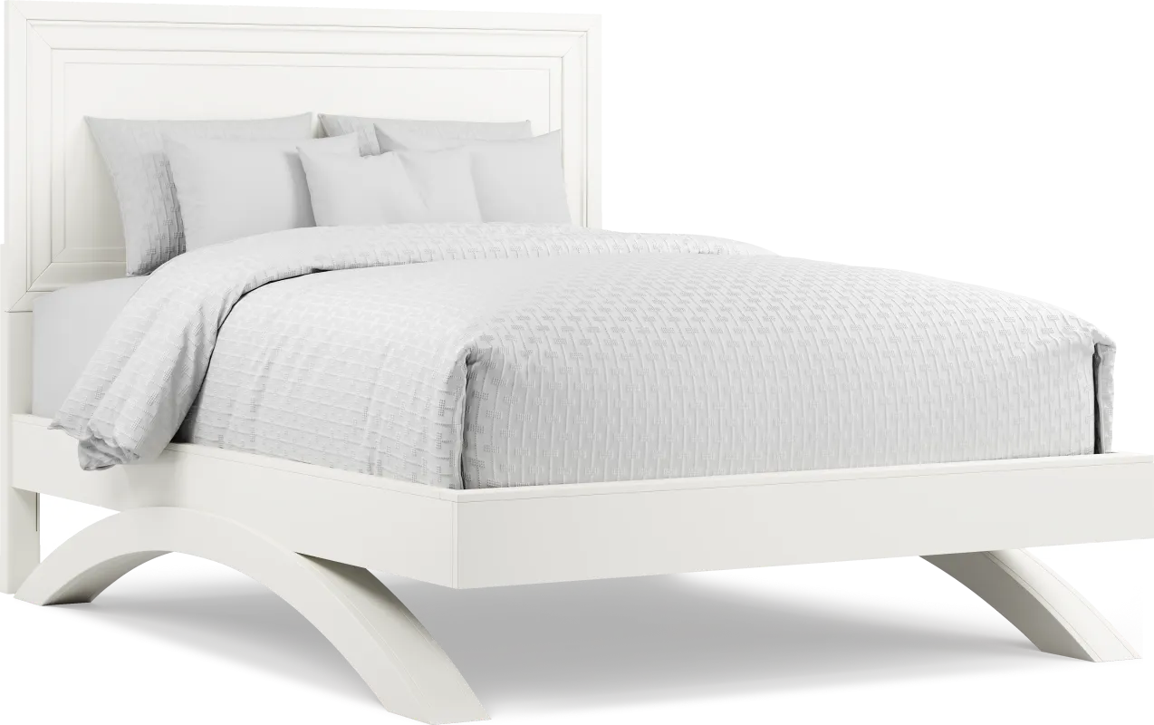 Belcourt White 3 Pc Queen Panel Arch Bed