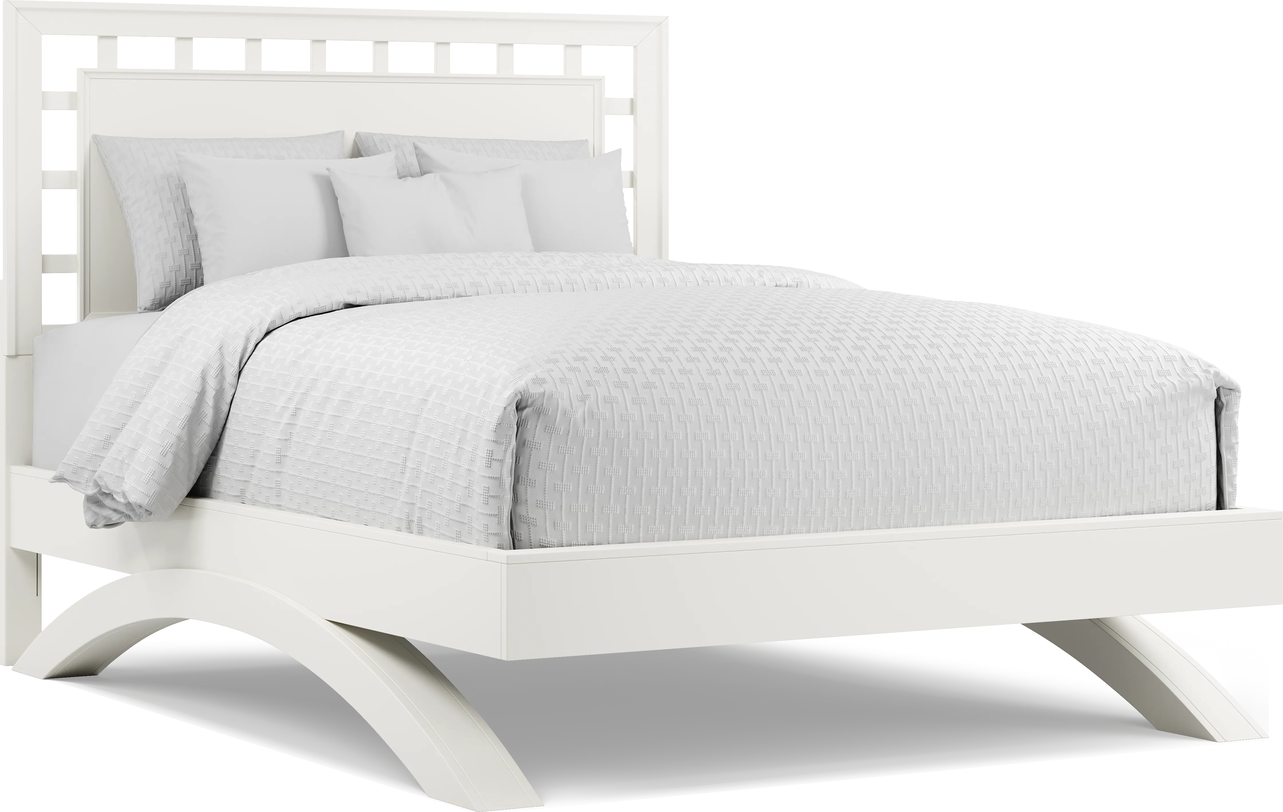 Belcourt White 7 Pc Queen Lattice Arch Bedroom - Thumbnail - Image 2