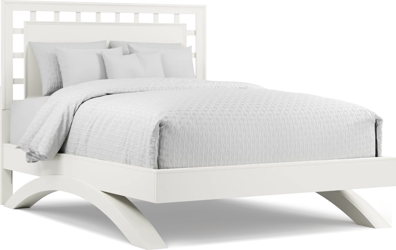 Belcourt White 3 Pc Queen Lattice Arch Bed