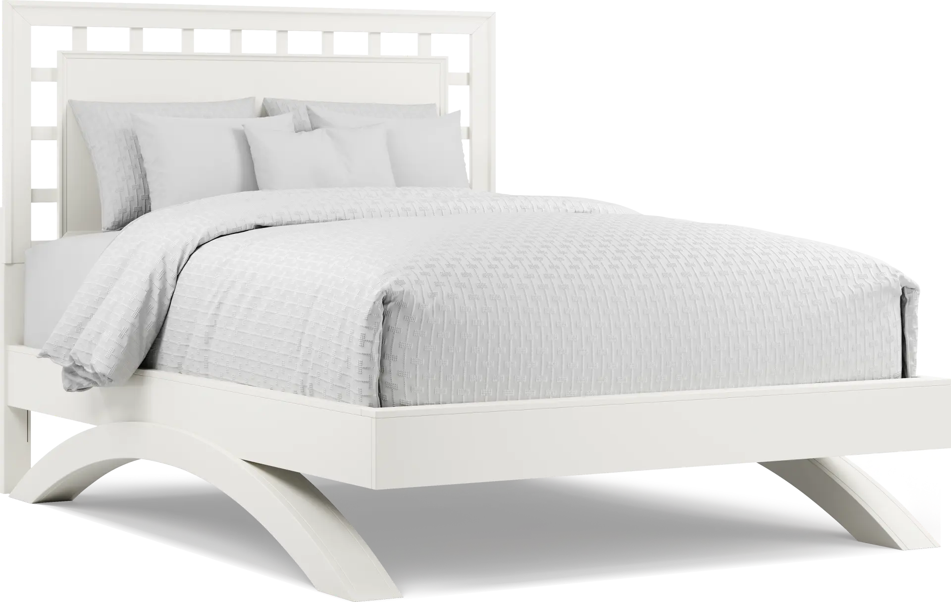 Belcourt White 3 Pc Queen Lattice Arch Bed