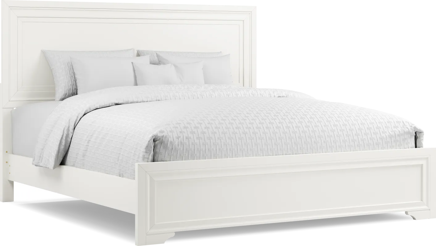 Belcourt White 3 Pc King Panel Bed