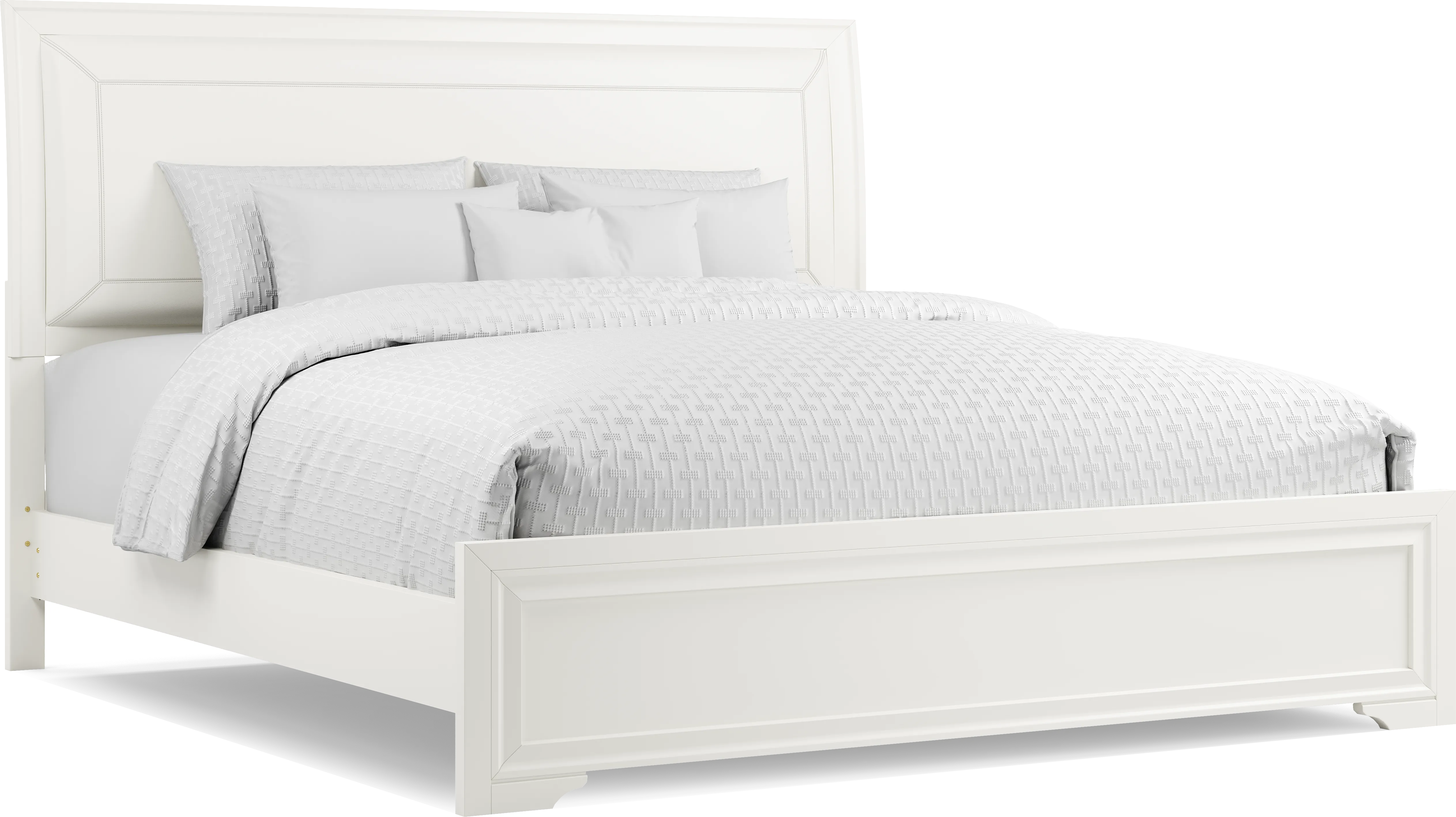Belcourt White 3 Pc King Upholstered Sleigh Bed - Thumbnail - Image 1