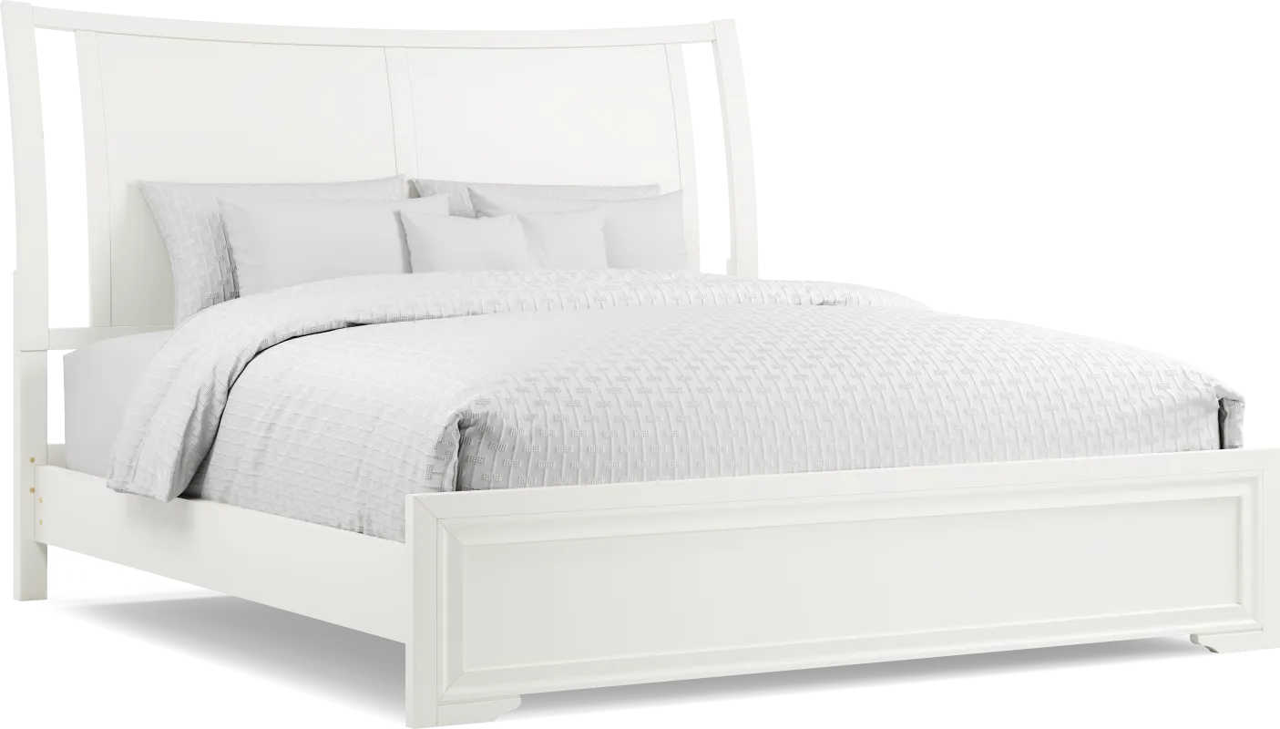 Belcourt White 3 Pc King Sleigh Bed