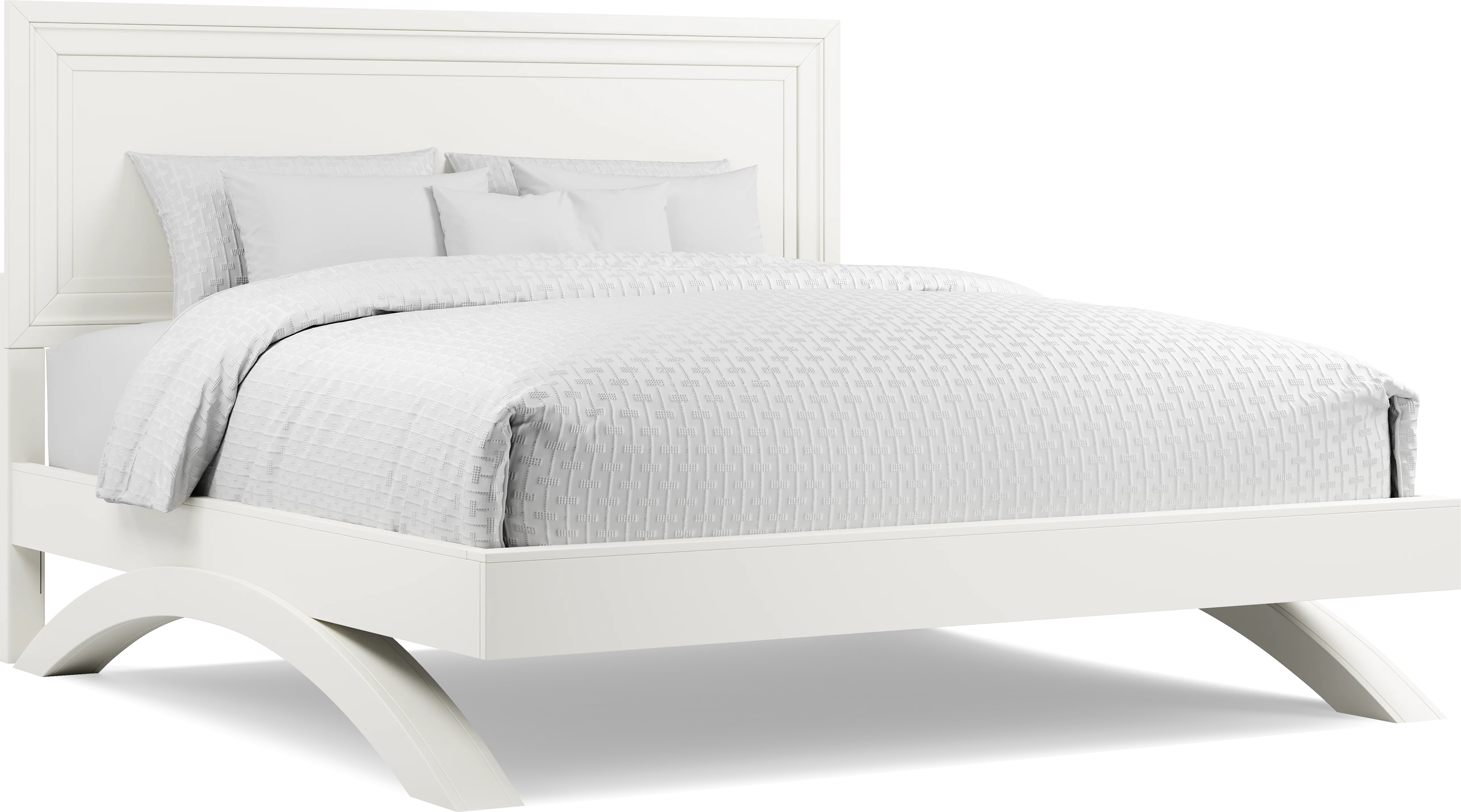 Belcourt White 3 Pc King Panel Arch Bed - Thumbnail - Image 1