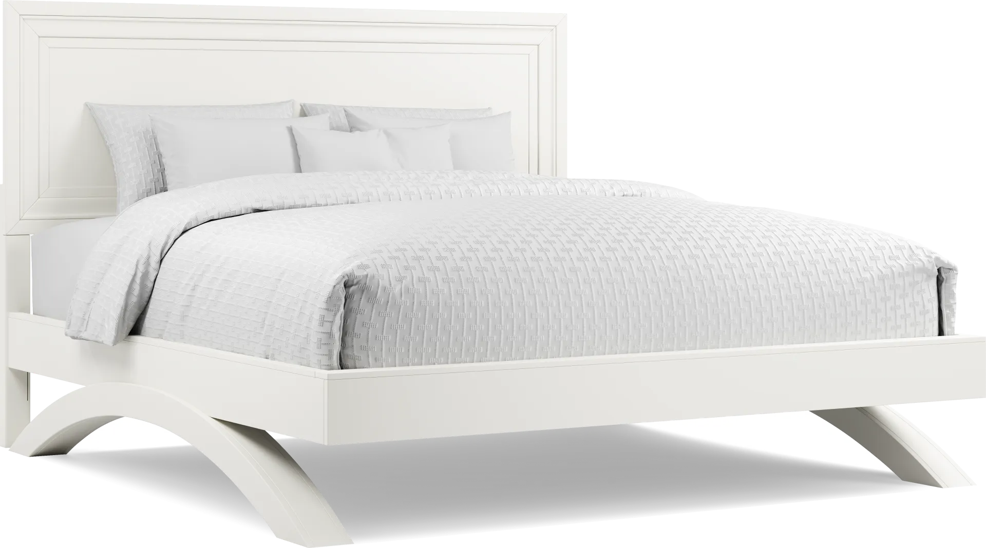 Belcourt White 3 Pc Queen Panel Arch Bed - Image 2