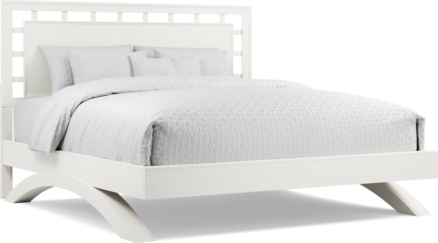Belcourt White 3 Pc King Lattice Arch Bed