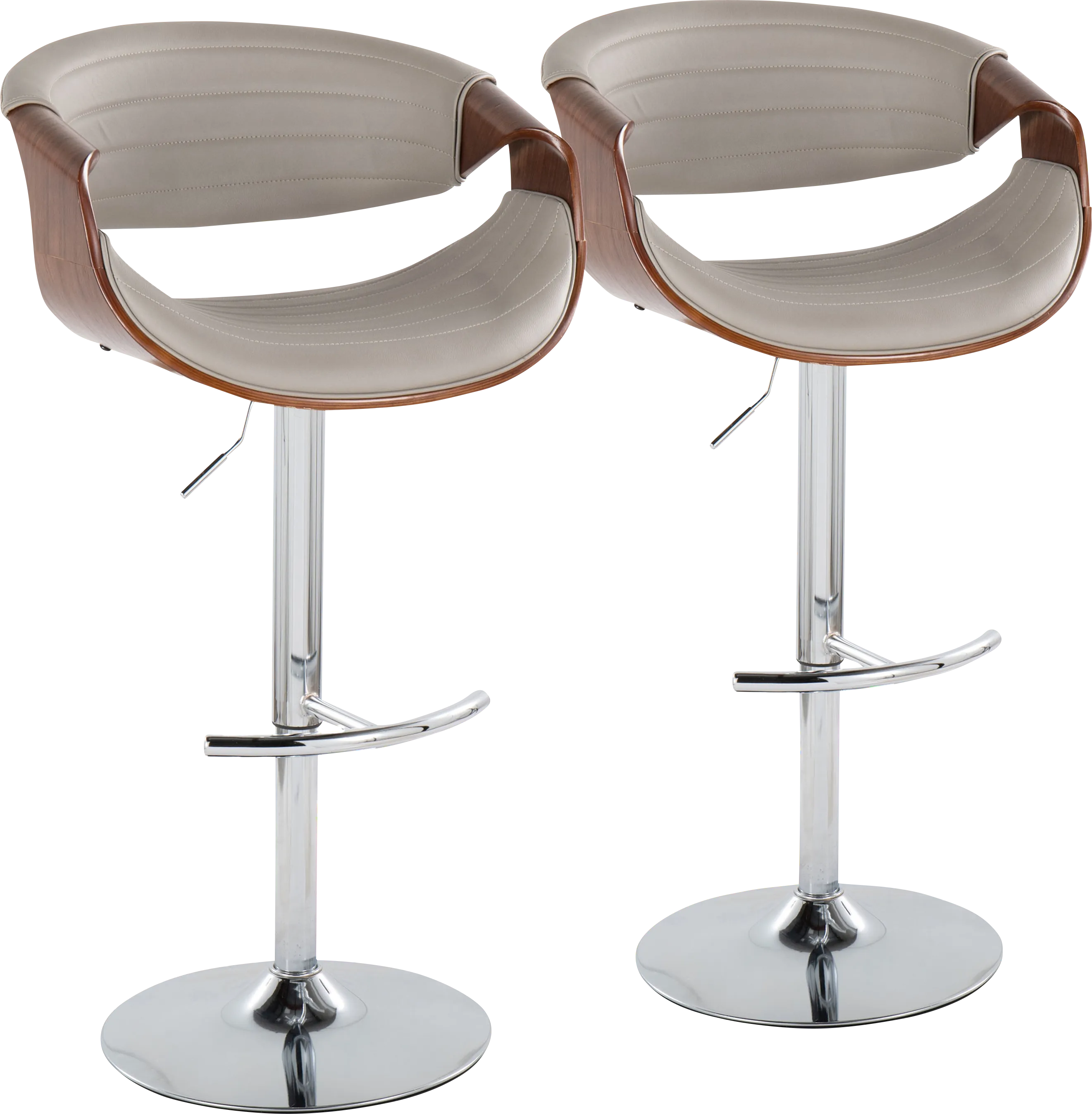 Loblolly IX Gray Adjustable Barstool, Set of 2 - Thumbnail - Image 1