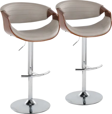 Loblolly IX Gray Adjustable Barstool, Set of 2