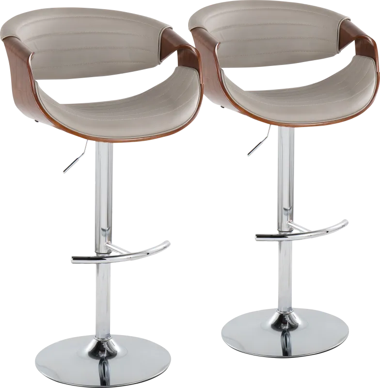 Loblolly IX Gray Adjustable Barstool, Set of 2