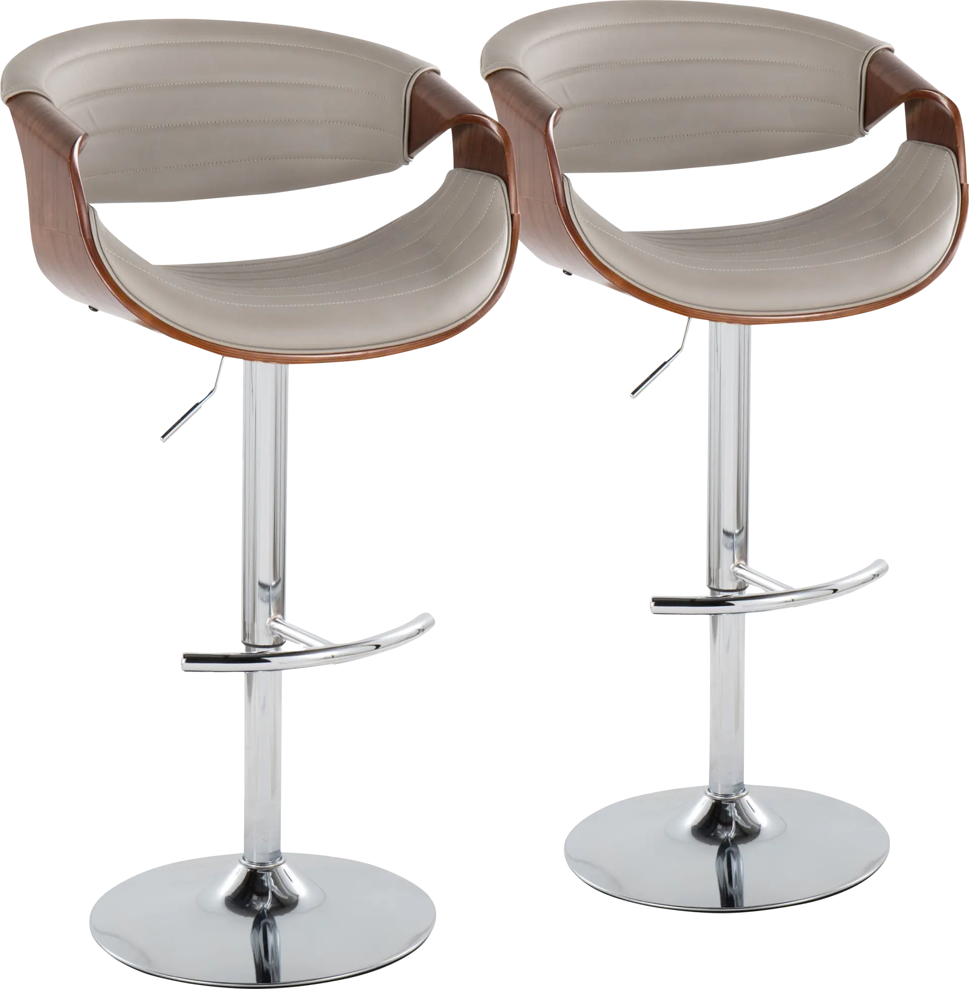 Loblolly IX Gray Adjustable Barstool, Set of 2