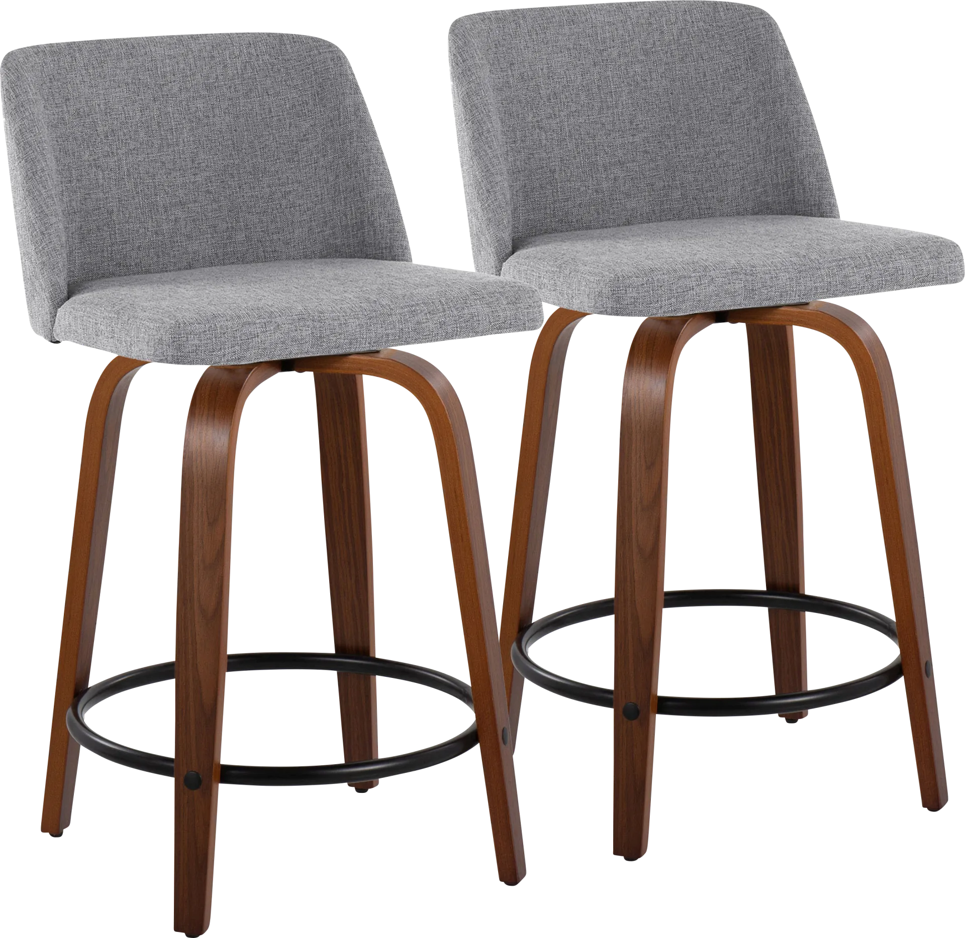 Clyo IV Gray Swivel Counter Height Stool, Set of 2 - Image 1