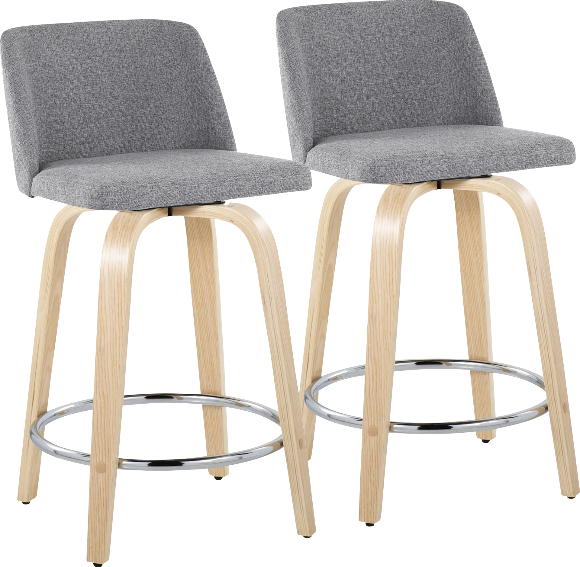 Clyo V Light Gray Swivel Counter Height Stool, Set of 2 - Image 1