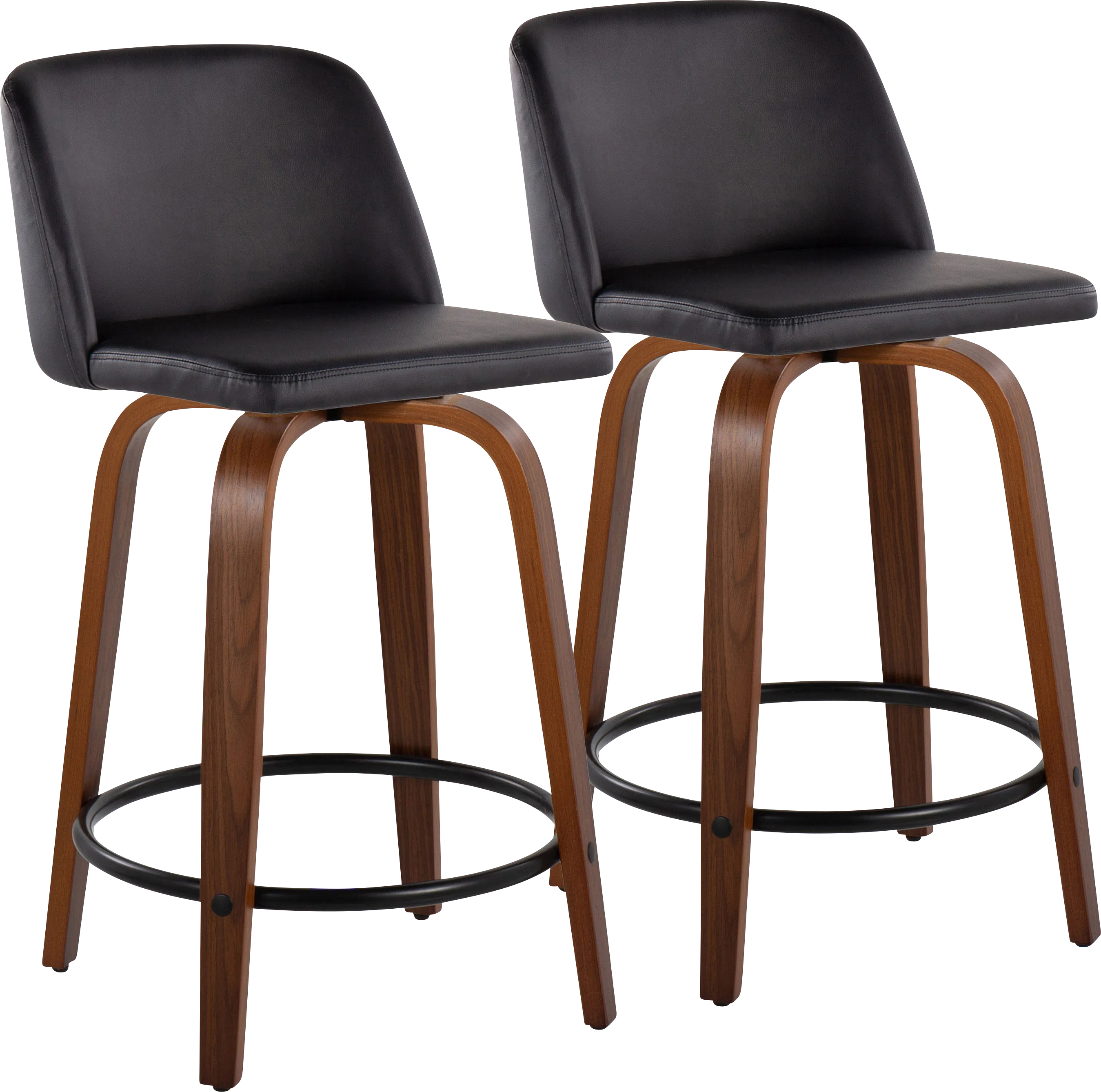 Clyo VII Black Swivel Counter Height Stool, Set of 2 - Thumbnail - Image 1