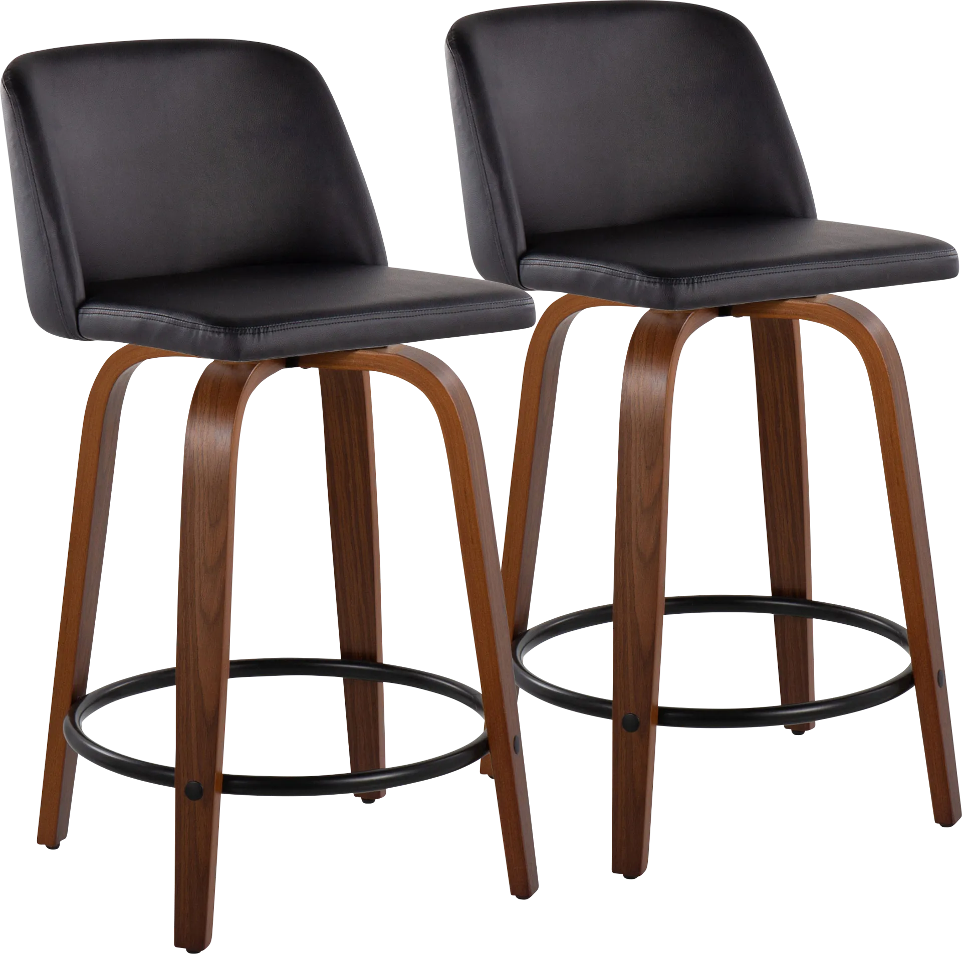 Clyo VII Black Swivel Counter Height Stool, Set of 2 - Image 1