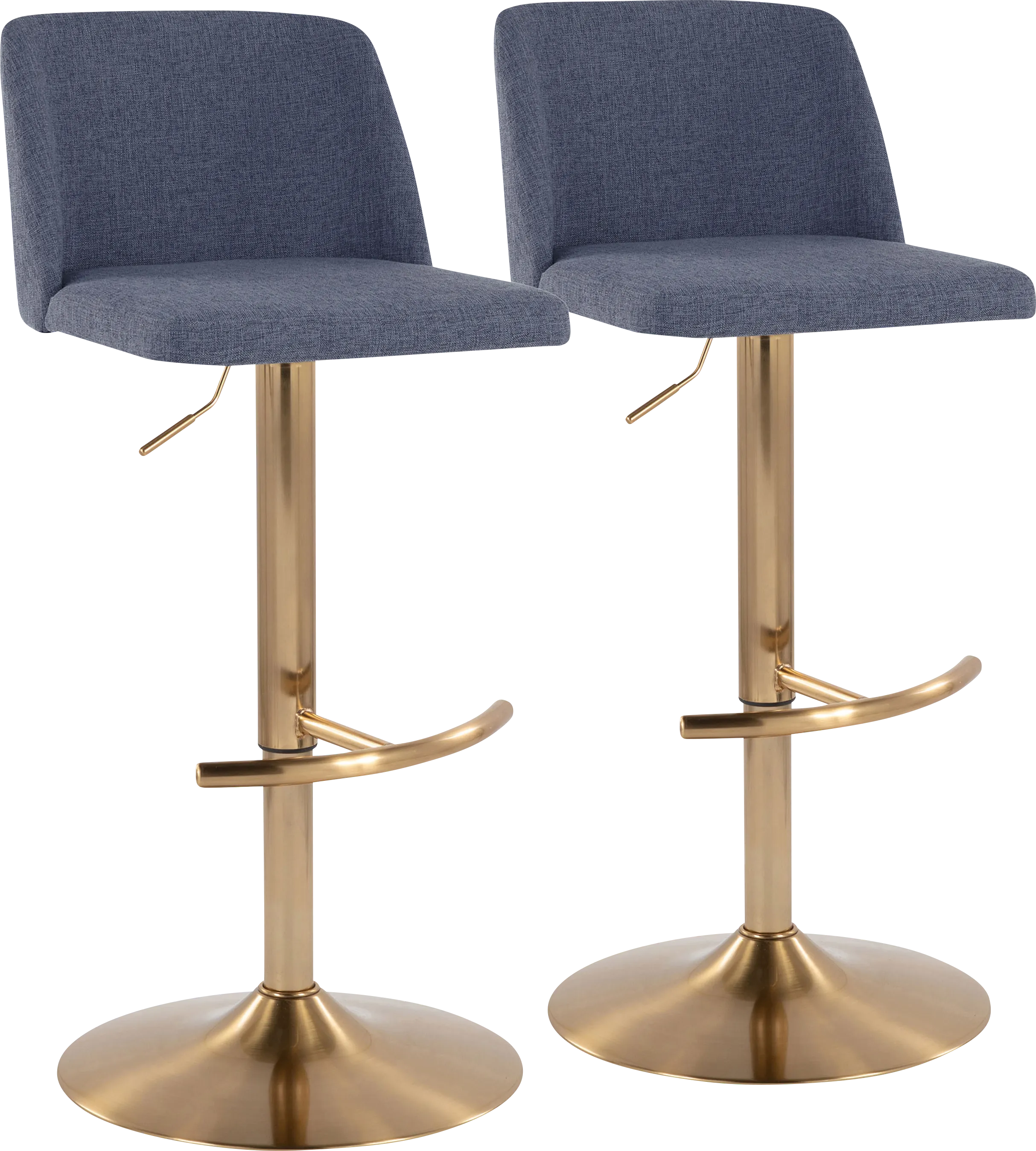 Clyo XIII Blue Adjustable Barstool, Set of 2 - Thumbnail - Image 1