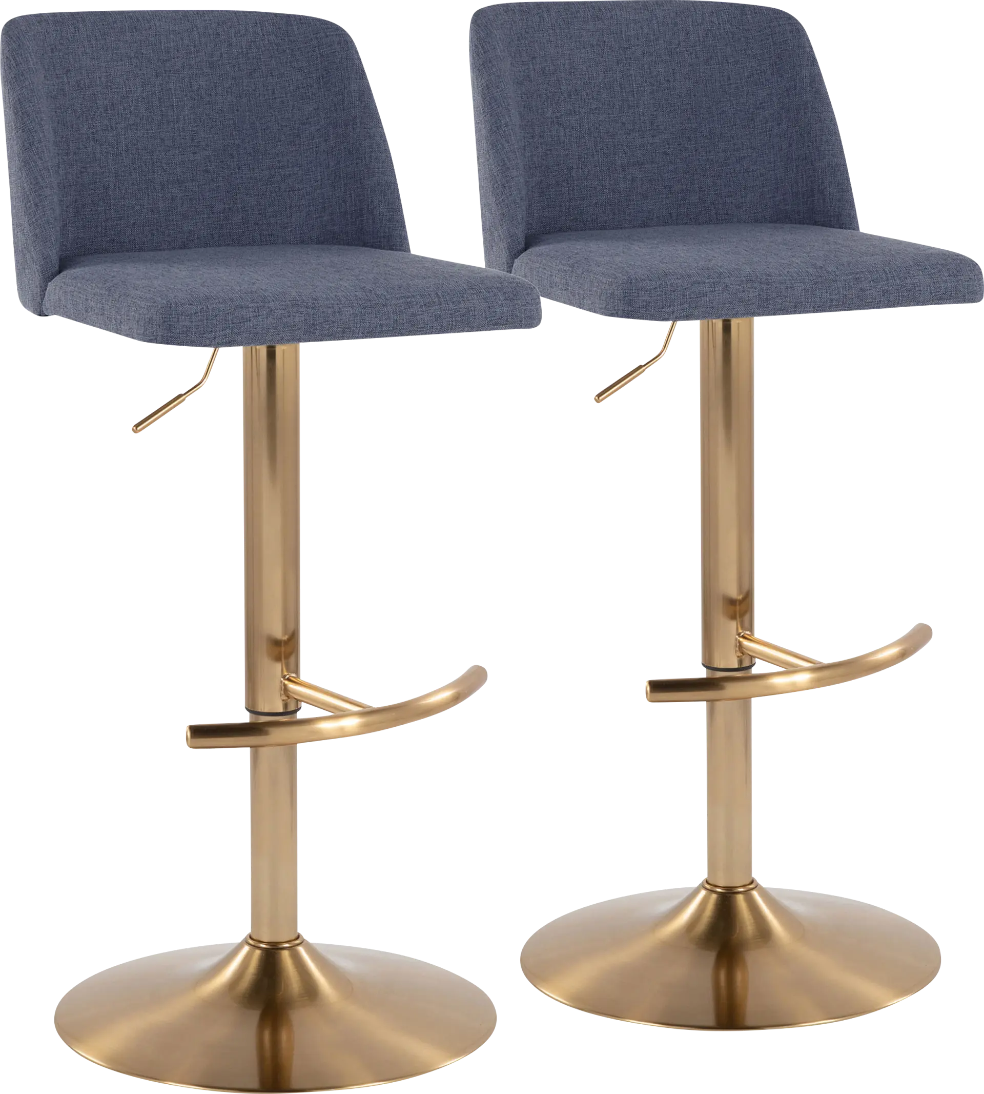Clyo XIII Blue Adjustable Barstool, Set of 2