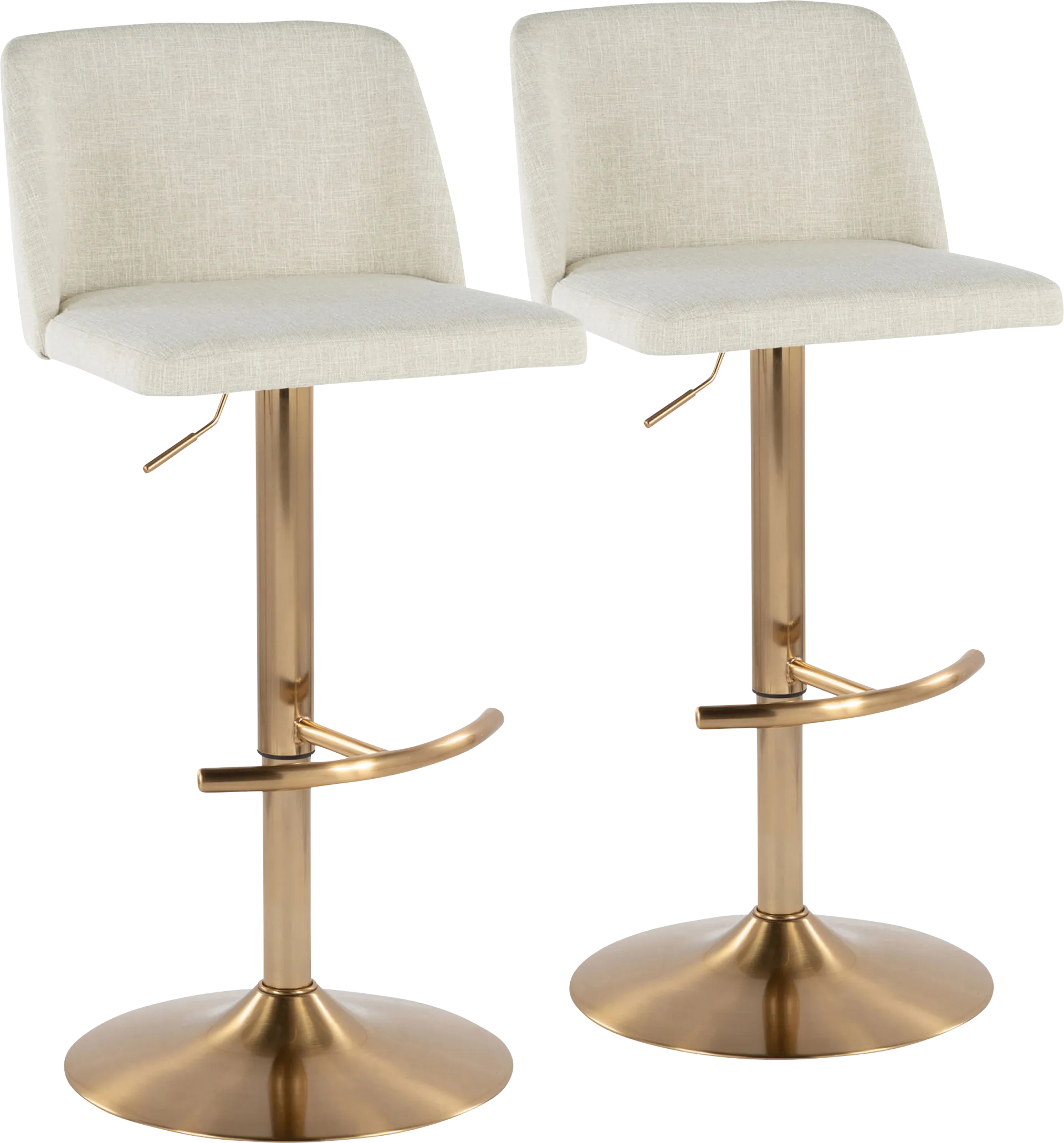 Clyo XIII Cream Adjustable Barstool, Set of 2 - Image 1