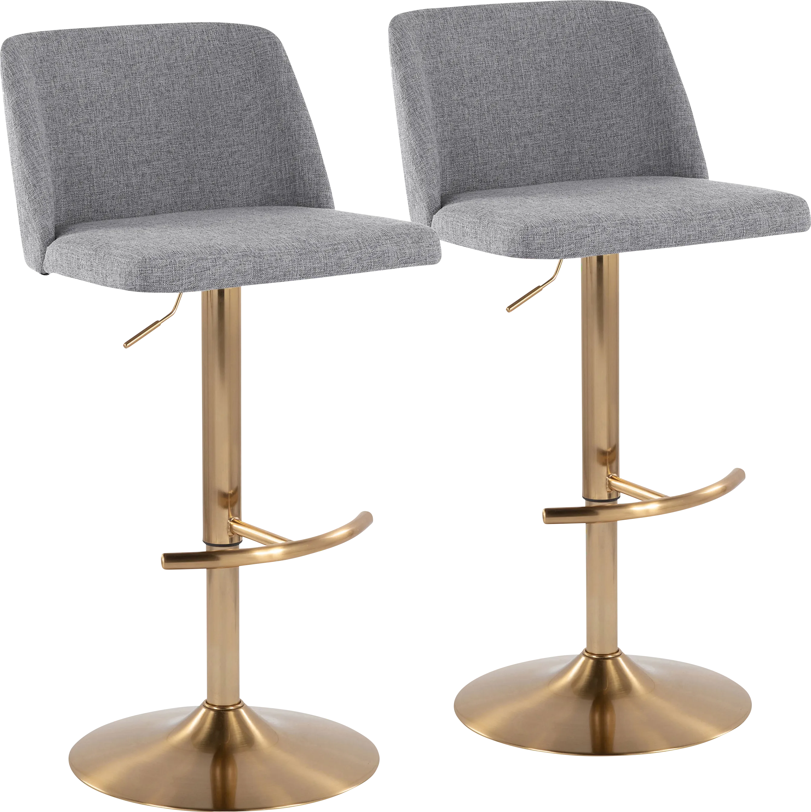Clyo XIII Gray Adjustable Barstool, Set of 2