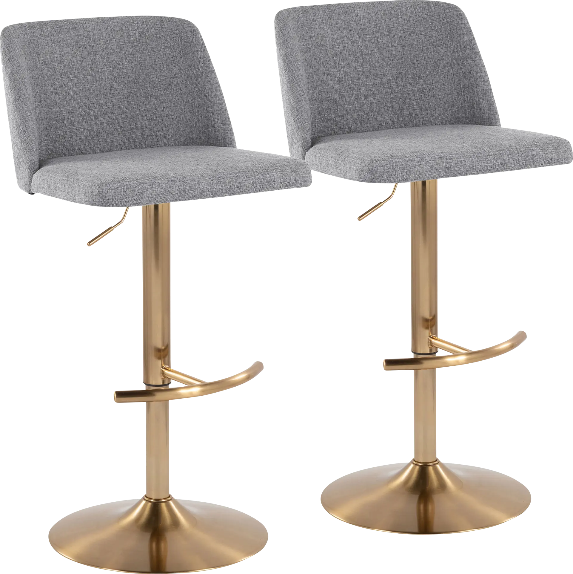 Clyo XIII Gray Adjustable Barstool, Set of 2