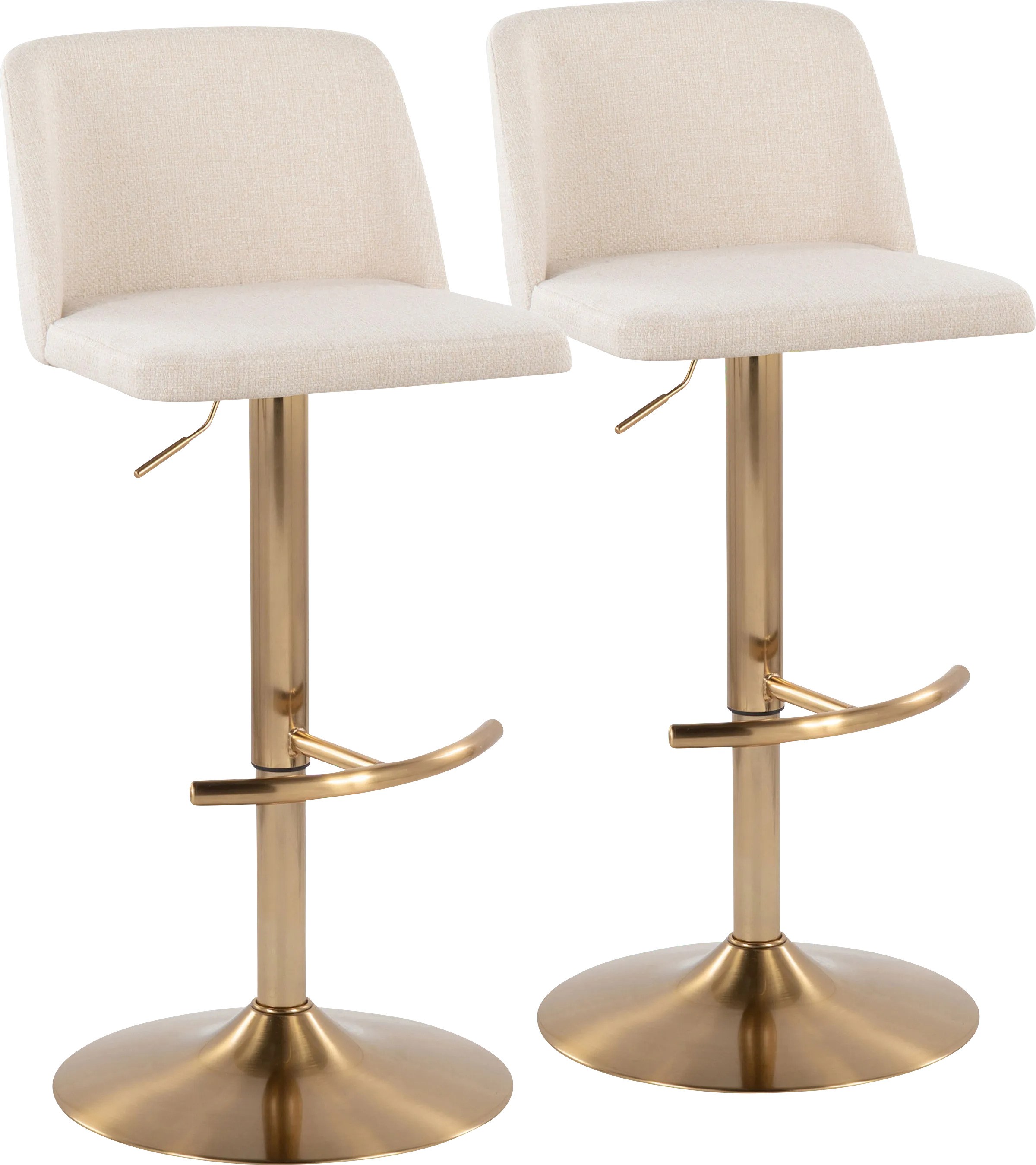 Clyo XIV Cream Adjustable Barstool, Set of 2