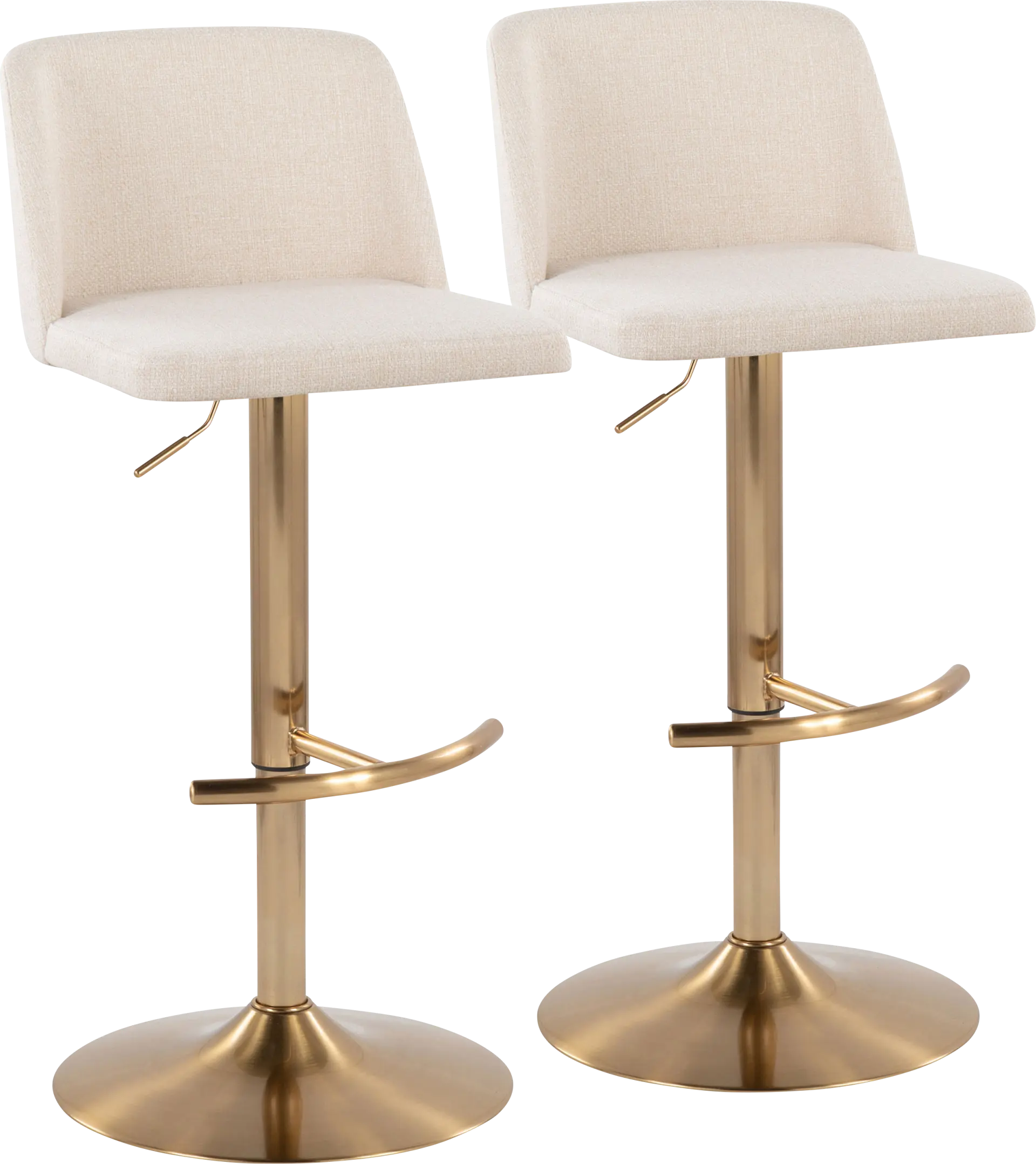 Clyo XIV Cream Adjustable Barstool, Set of 2