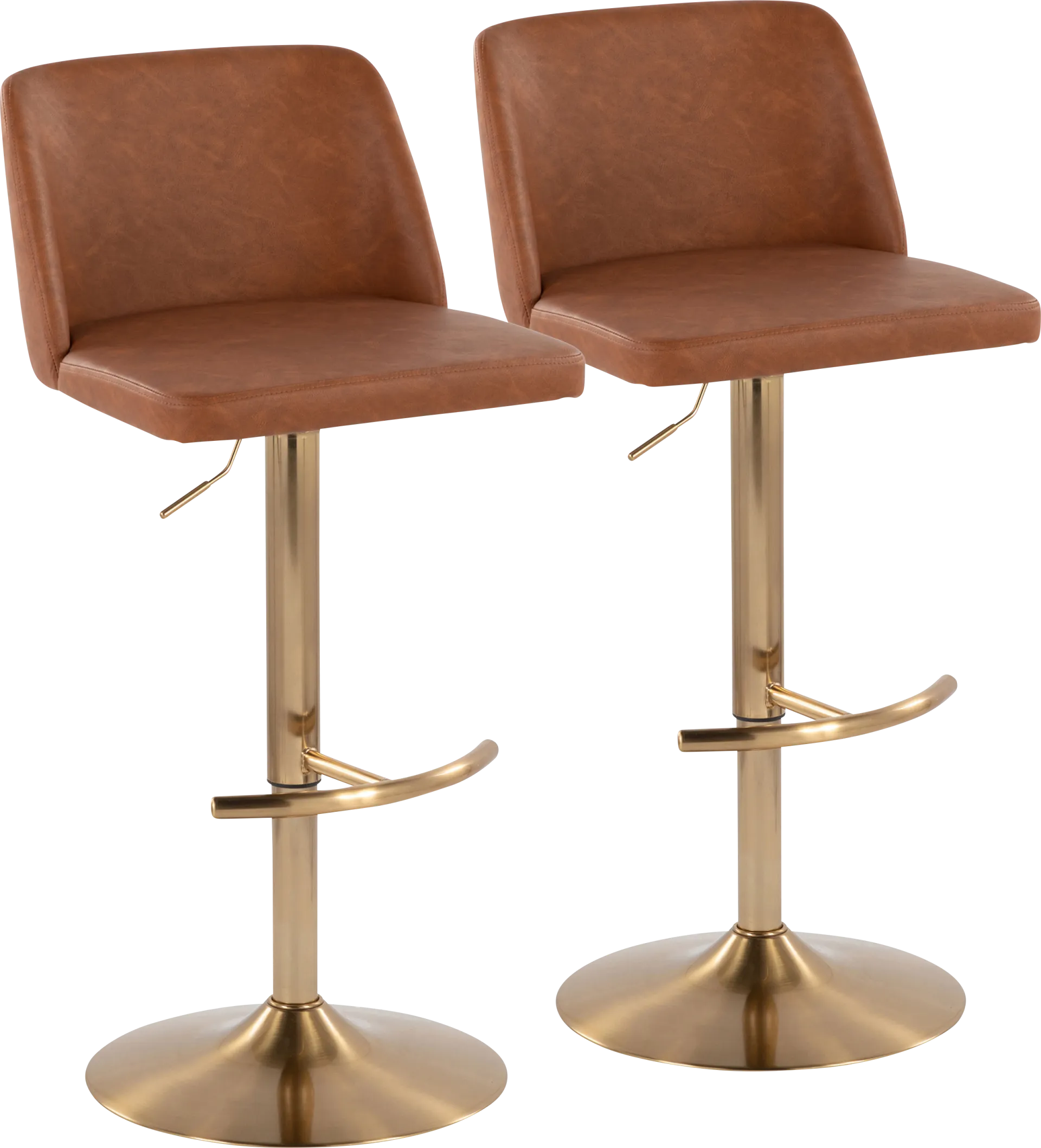 Clyo XV Camel Adjustable Barstool, Set of 2 - Image 1