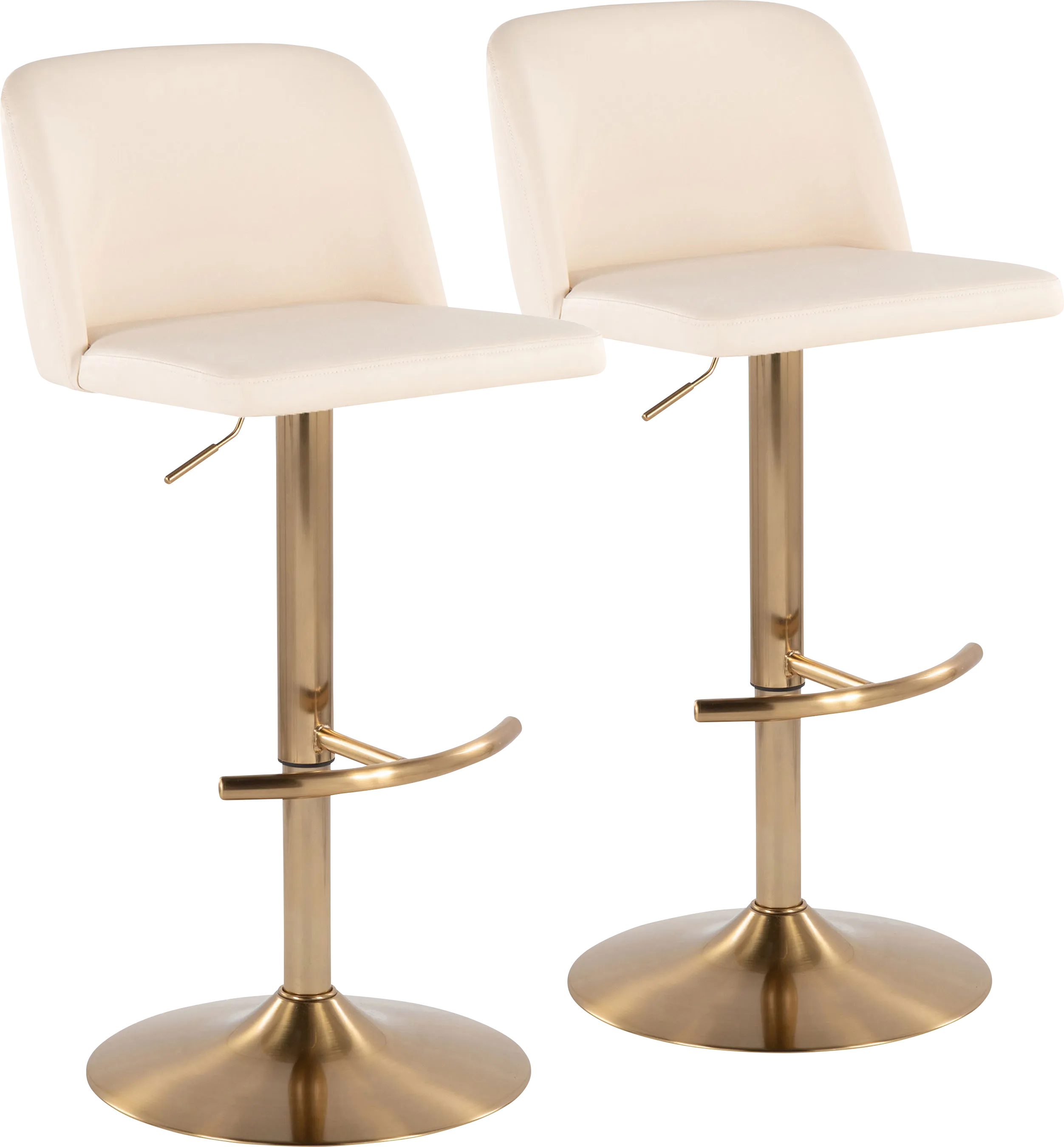 Clyo XV Cream Adjustable Barstool, Set of 2