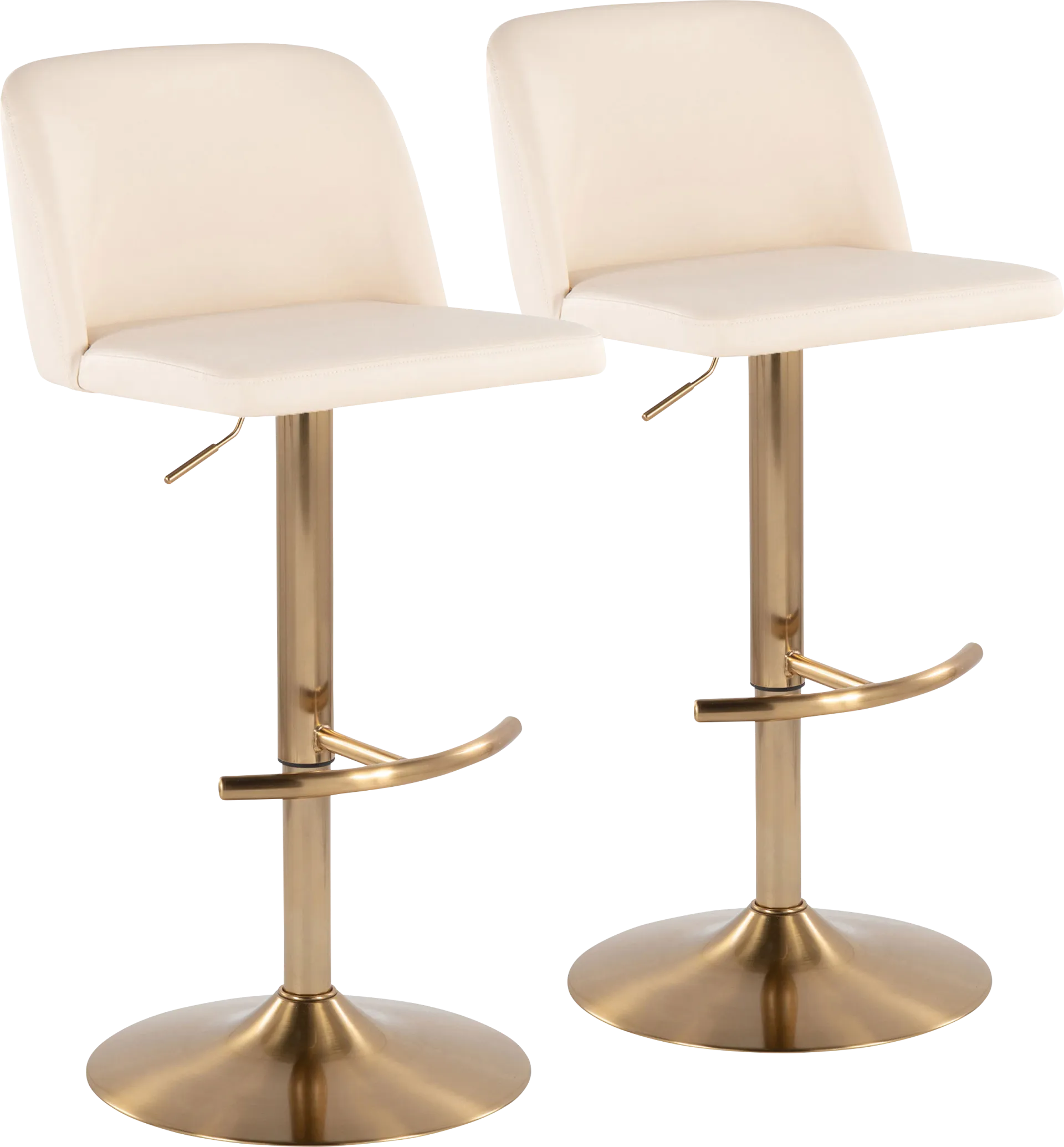Clyo XV Cream Adjustable Barstool, Set of 2 - Image 1
