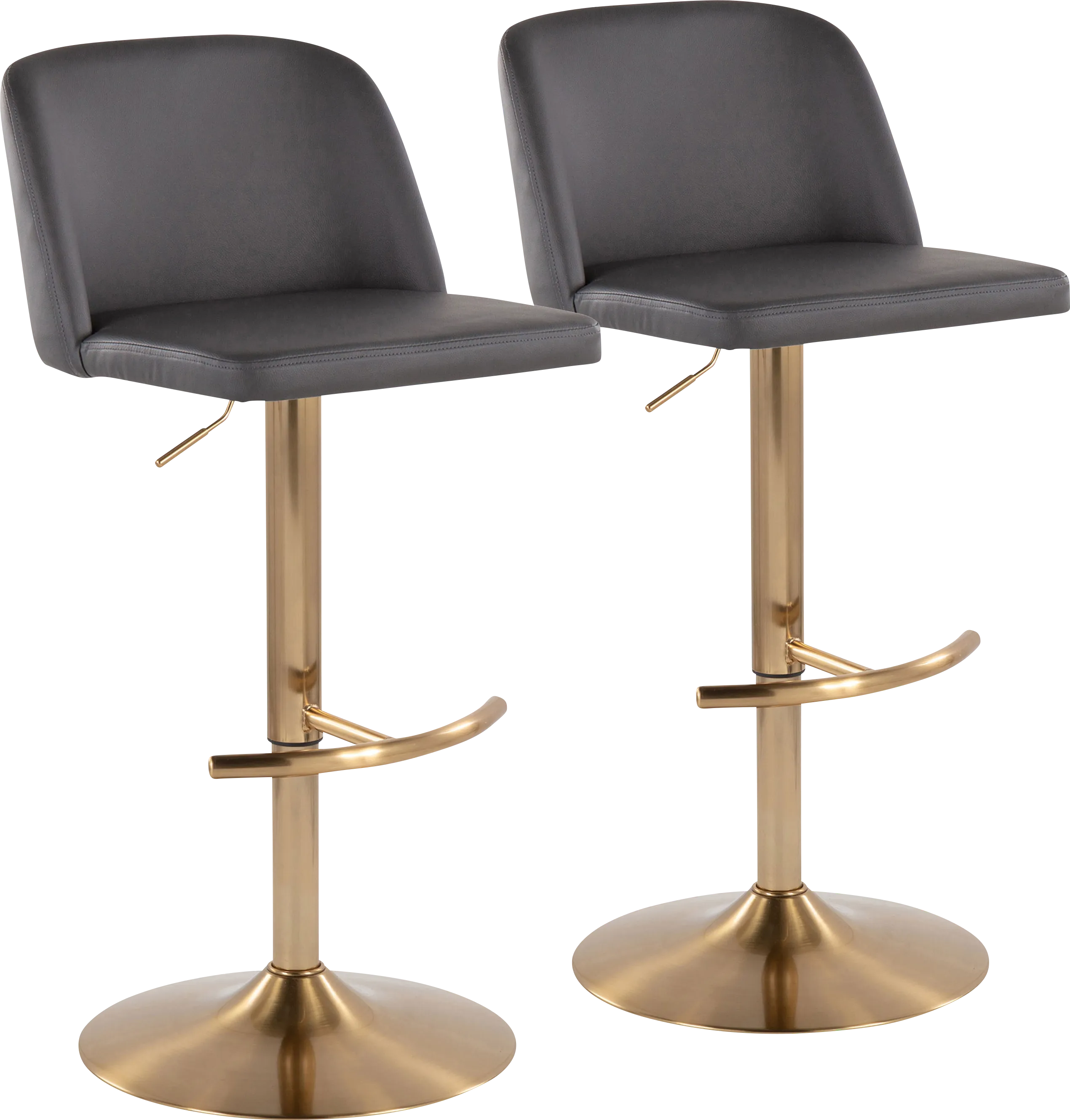 Clyo XV Gray Adjustable Barstool, Set of 2 - Thumbnail - Image 1