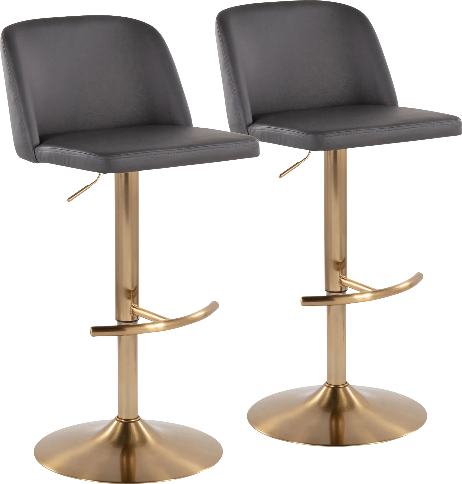 Clyo XV Gray Adjustable Barstool, Set of 2 - Image 1