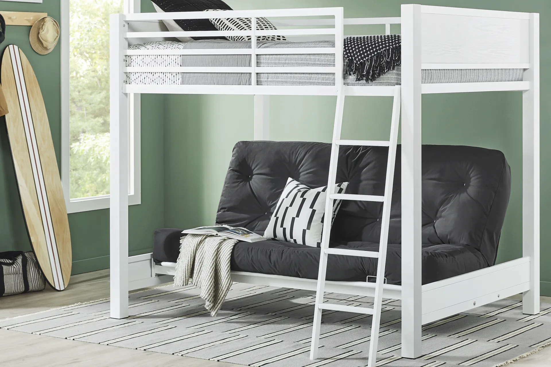 Kids Colefax Avenue White Full/Futon Bunk Bed - Image 1