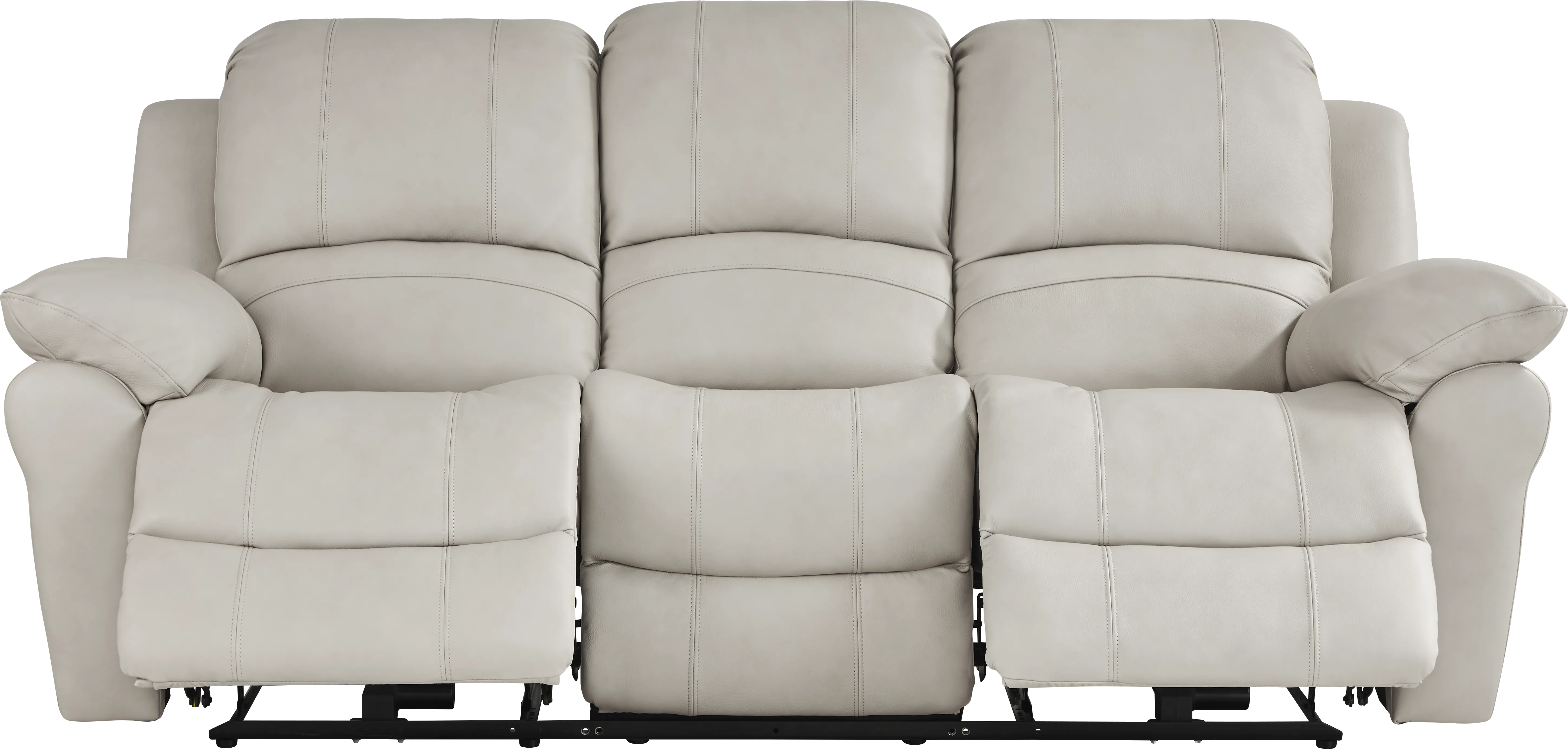 Vercelli Way Stone Leather Reclining Sofa - Thumbnail - Image 1