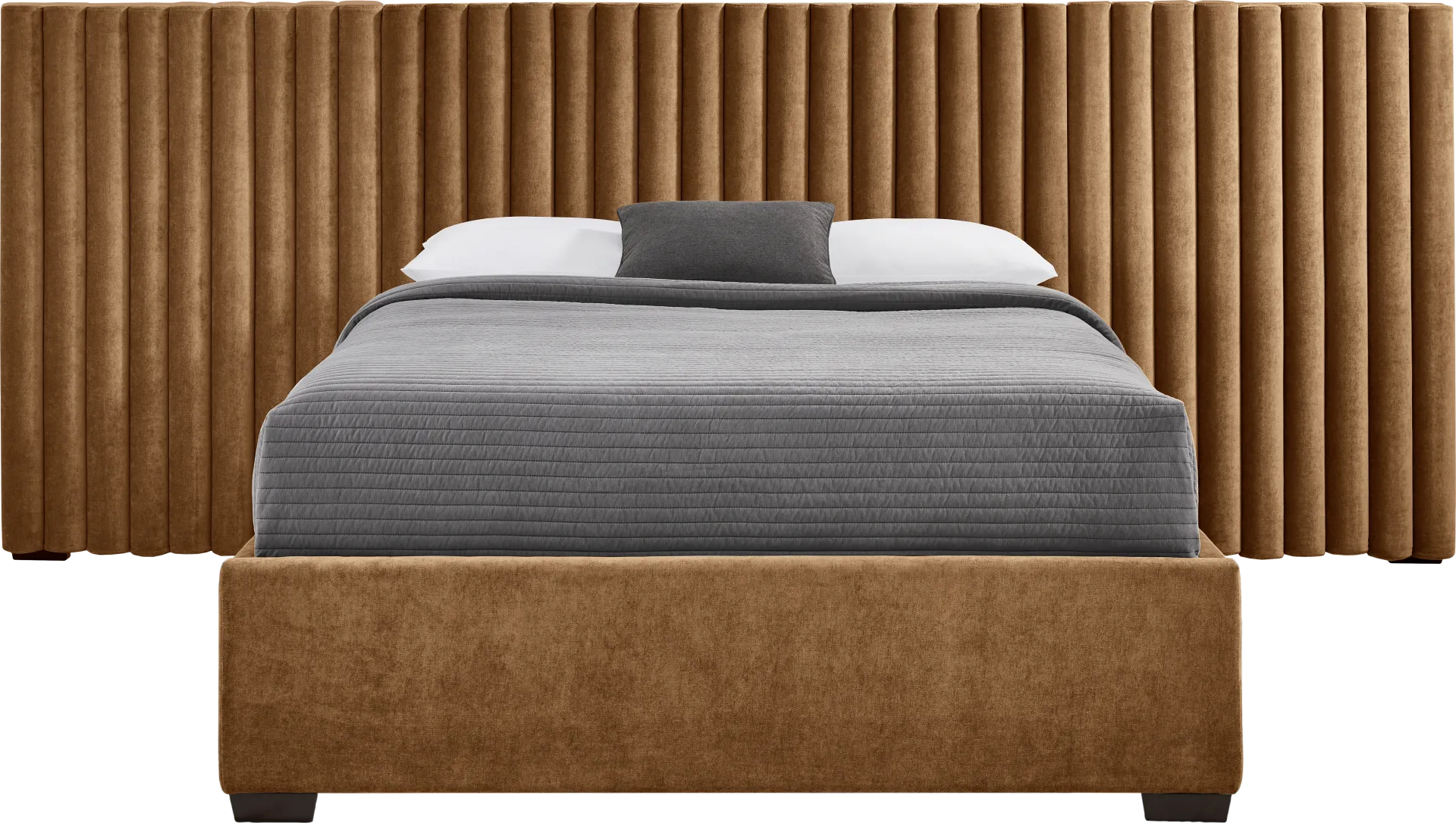Belvedere Cognac 4 Pc King Upholstered Wall Bed - Image 1