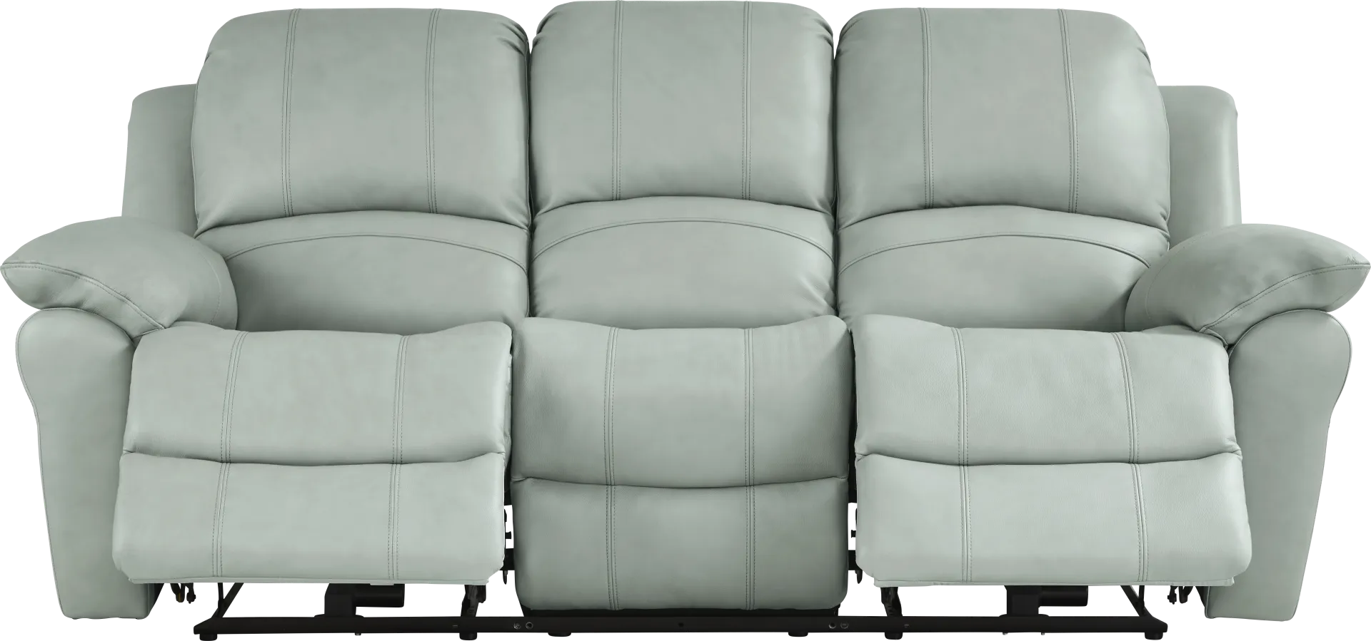 Vercelli Way Aqua Leather Power Reclining Sofa - Image 2