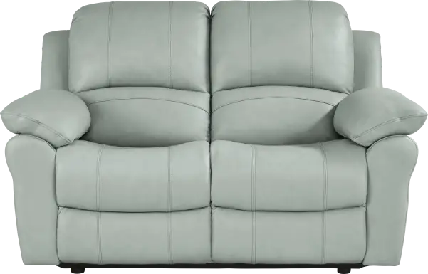 Vercelli Way Aqua Leather Loveseat