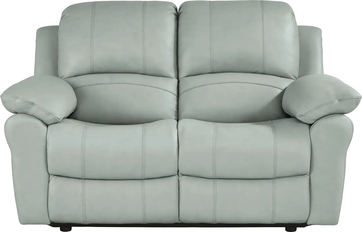 Vercelli Way Aqua Leather Loveseat