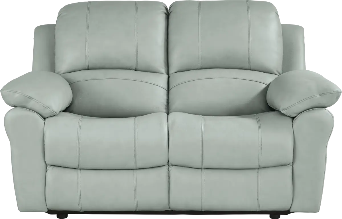 Vercelli Way 2 Pc Aqua Blue Leather Non-Power Reclining Living Room Set ...