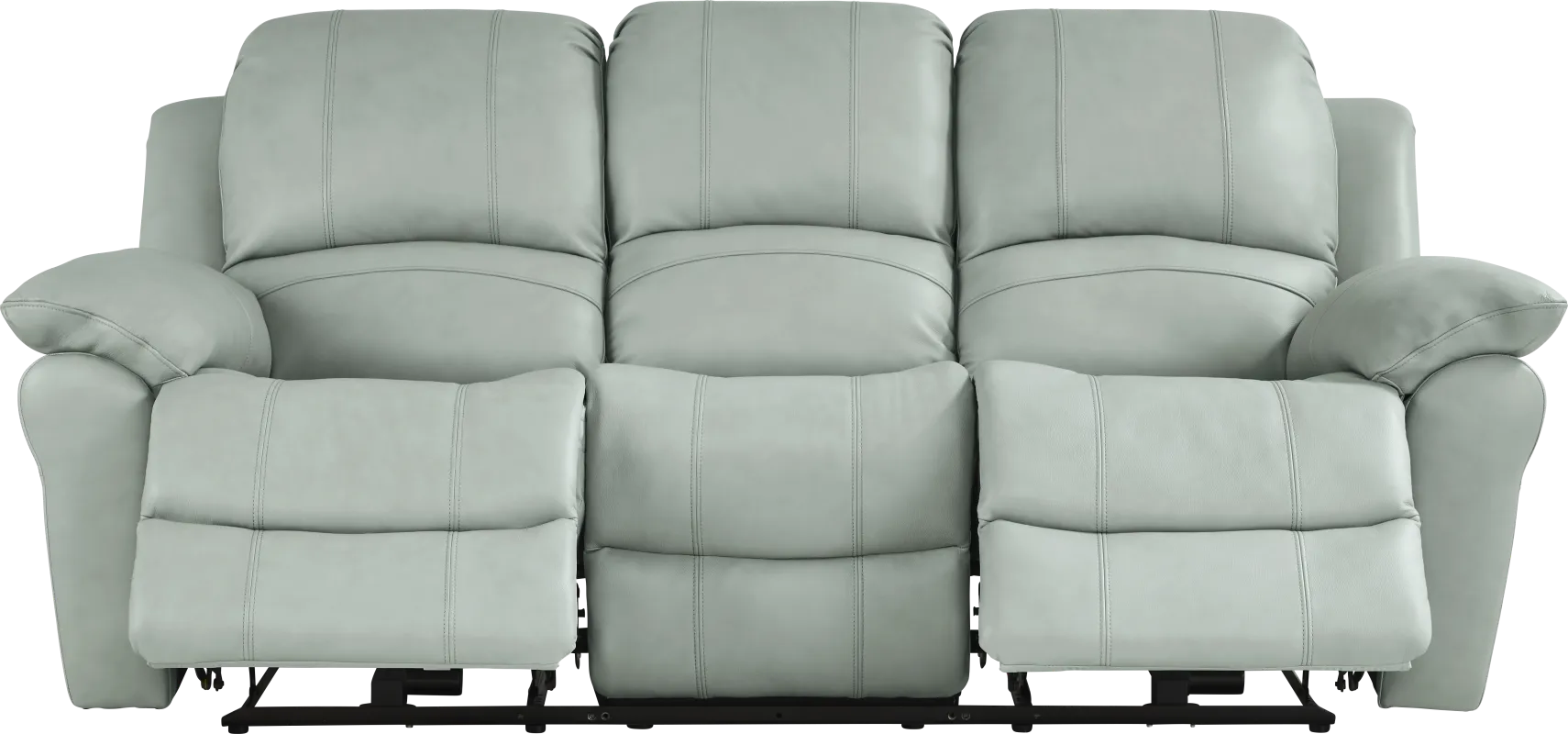 Vercelli Way Aqua Leather Reclining Sofa