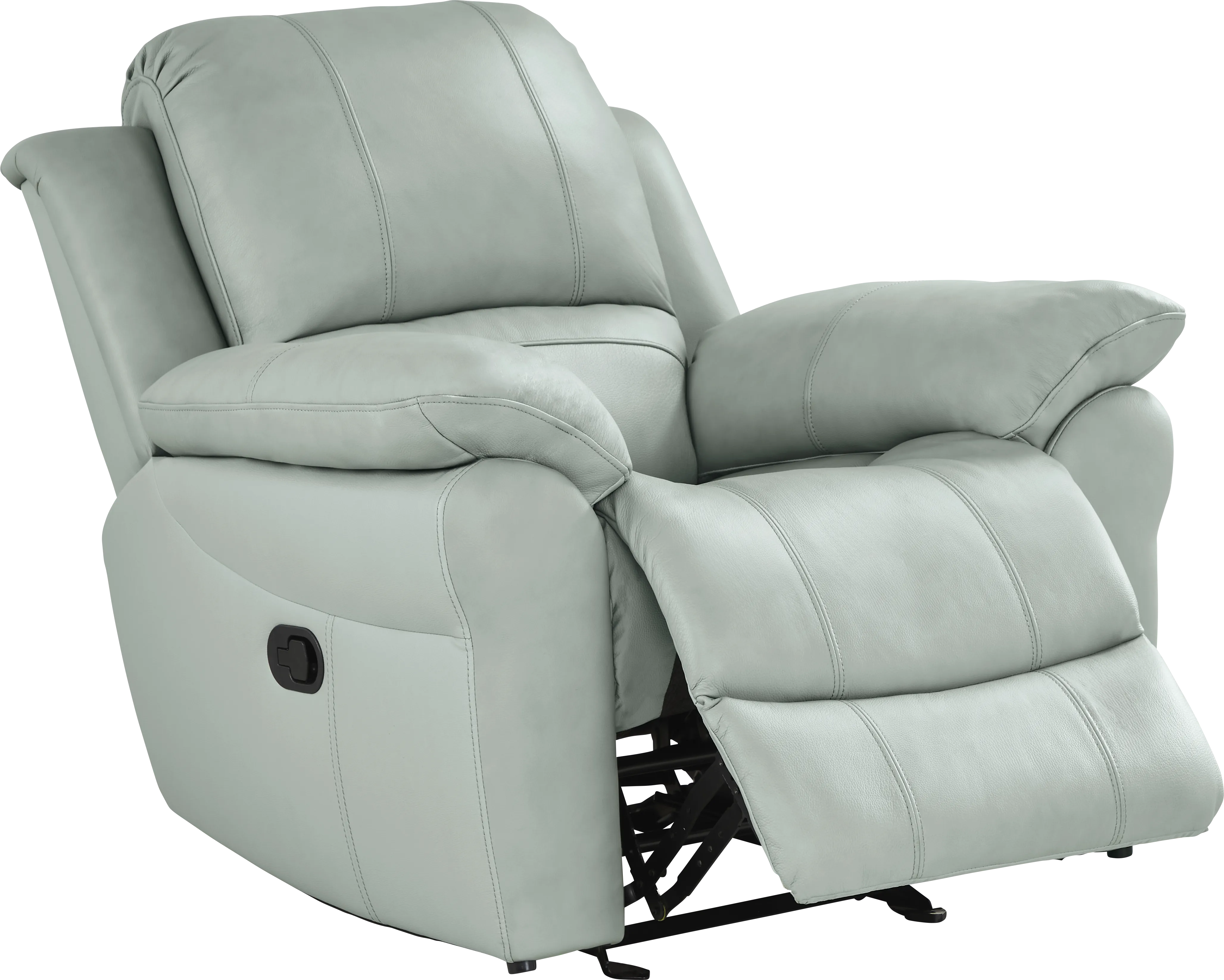 Vercelli Way Aqua Leather Rocker Recliner - Thumbnail - Image 1