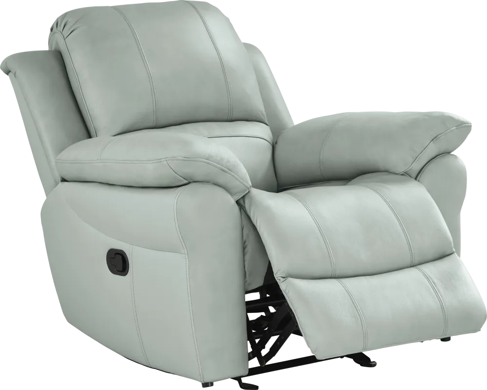 Vercelli Way Aqua Leather Rocker Recliner