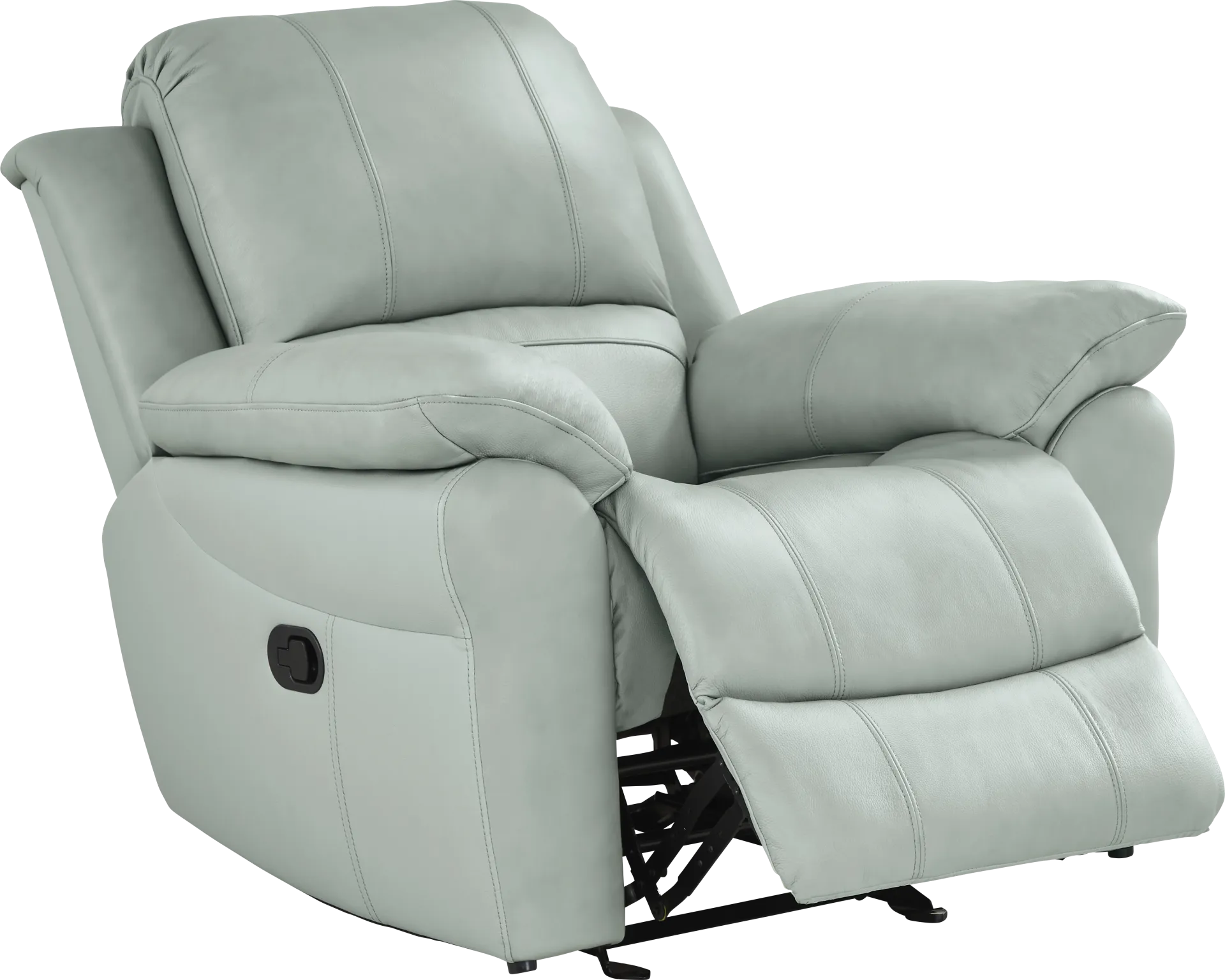 Vercelli Way Aqua Leather Rocker Recliner - Image 1