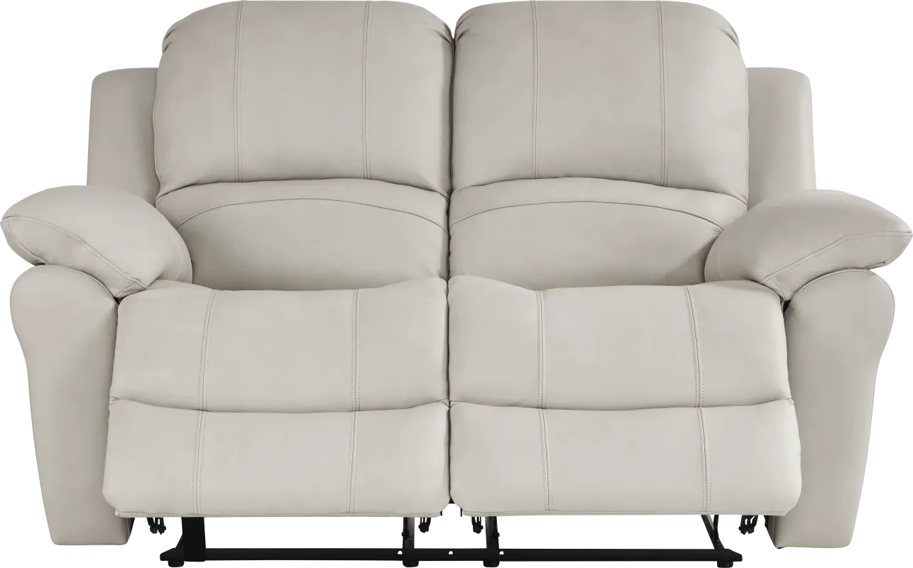 Vercelli Way Stone Leather Reclining Loveseat