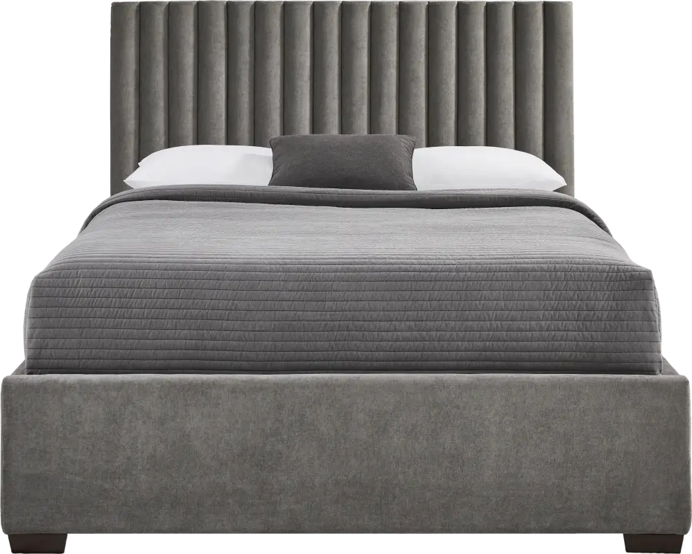 Belvedere Smoke 3 Pc Queen Upholstered Bed