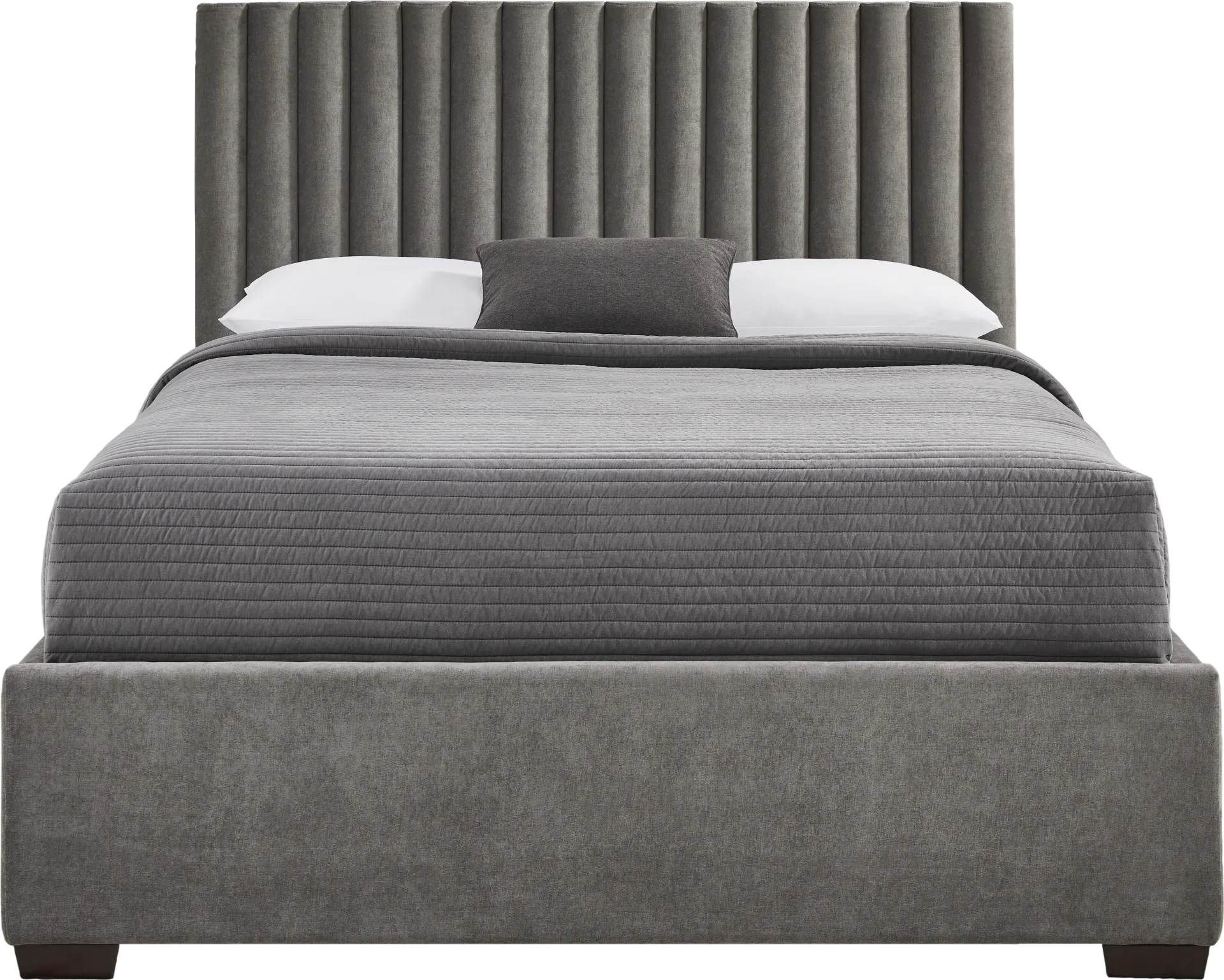 Belvedere Smoke 3 Pc Queen Upholstered Bed - Image 1