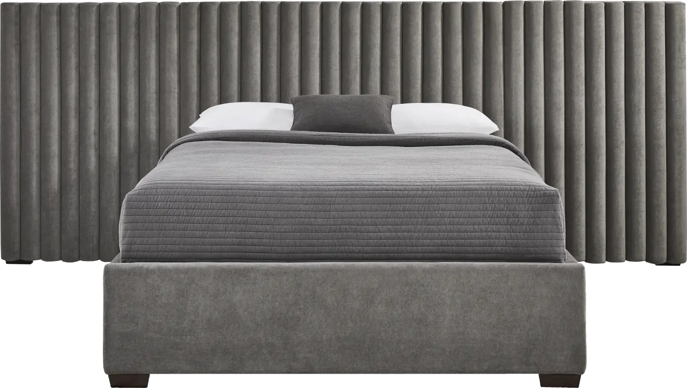 Belvedere Smoke 4 Pc Queen Upholstered Wall Bed