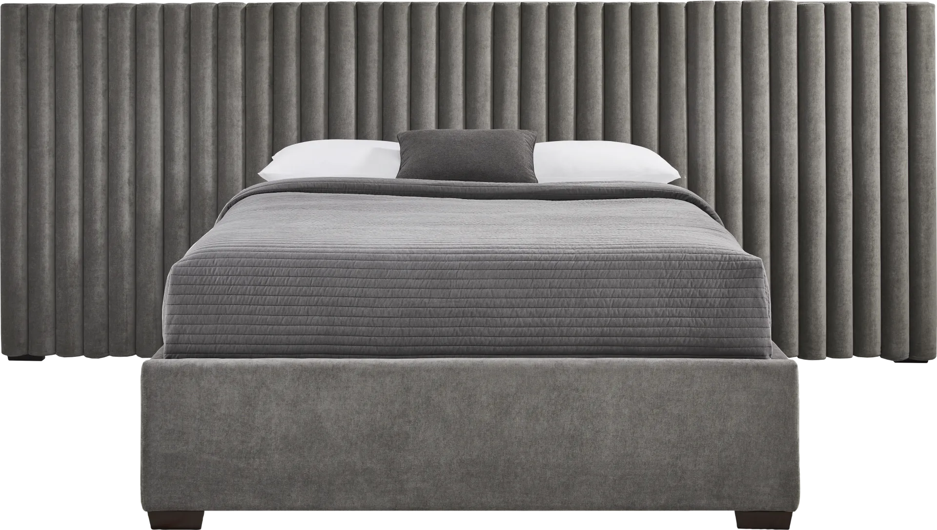 Belvedere Smoke 4 Pc Queen Upholstered Wall Bed - Image 1